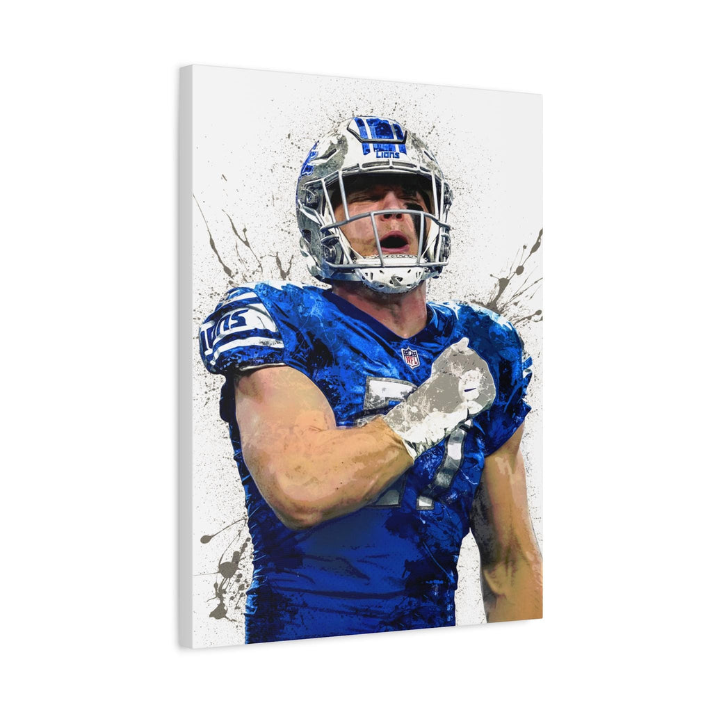 Aidan Hutchinson Poster, Detroit Lions, Gallery Canvas Wrap, Museum-Quality Poster, Wall Art, Man Cave, Kids room, Office