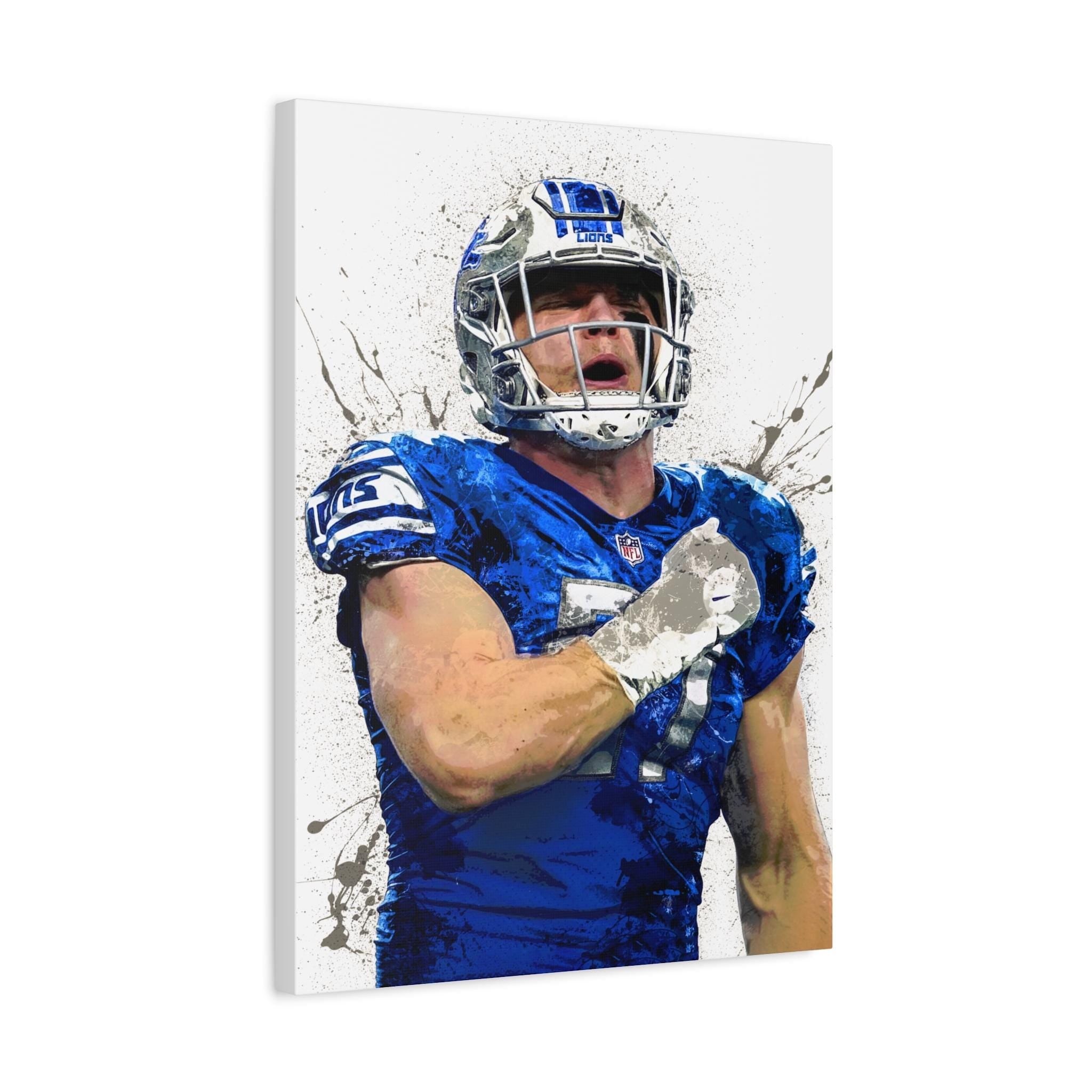 Aidan Hutchinson Poster, Detroit Lions, Gallery Canvas Wrap, Museum-Quality Poster, Wall Art, Man Cave, Kids room, Office
