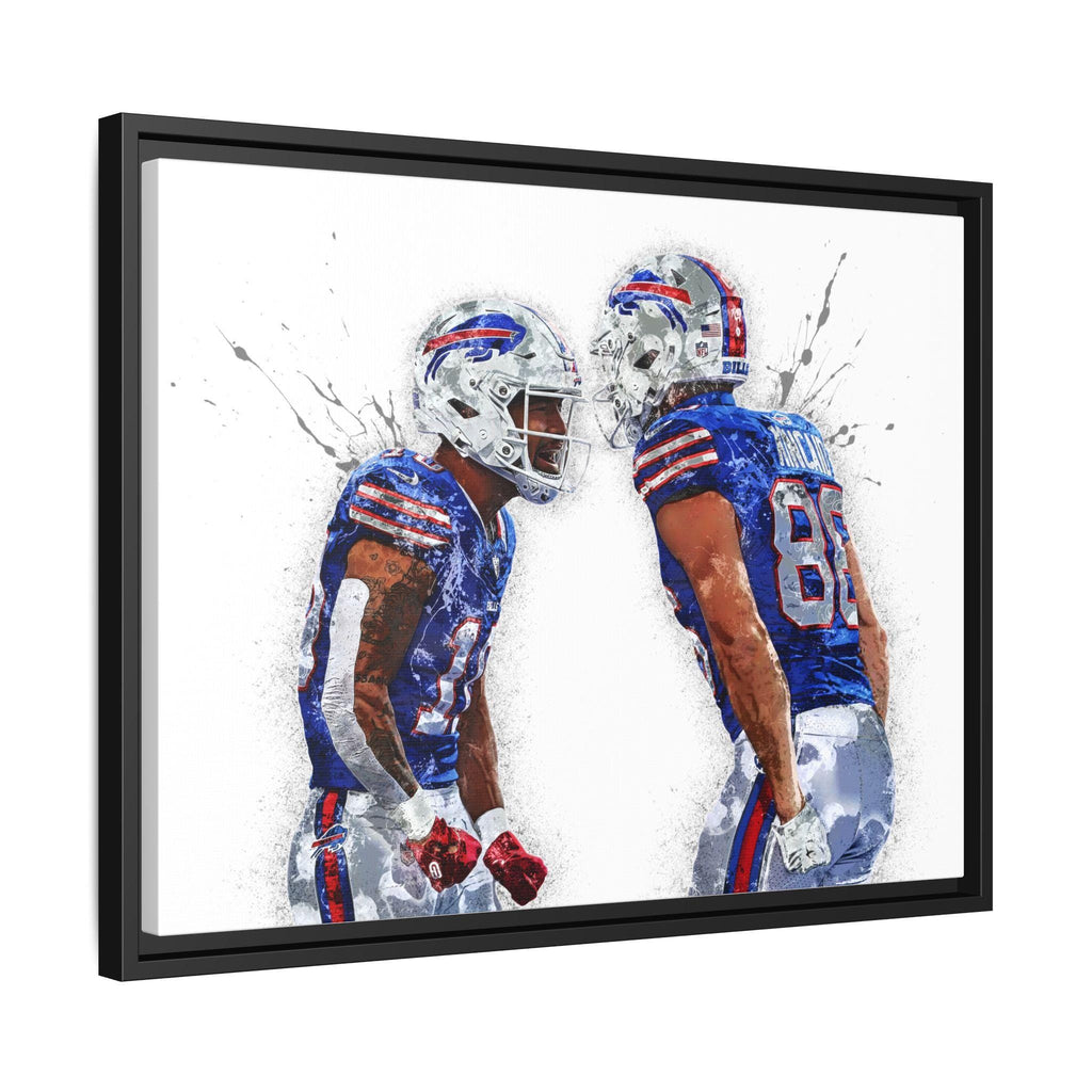 Dalton Kincaid, Khalil Shakir Poster, Buffalo Bills, Gallery Canvas Wrap or Museum-Quality Poster, Fine Art, Wall Decor, Man Cave, Kids room