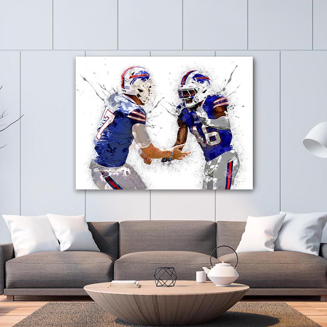 Josh Allen Buffalo Bills Art: Gallery Canvas Wrap, Sports Poster