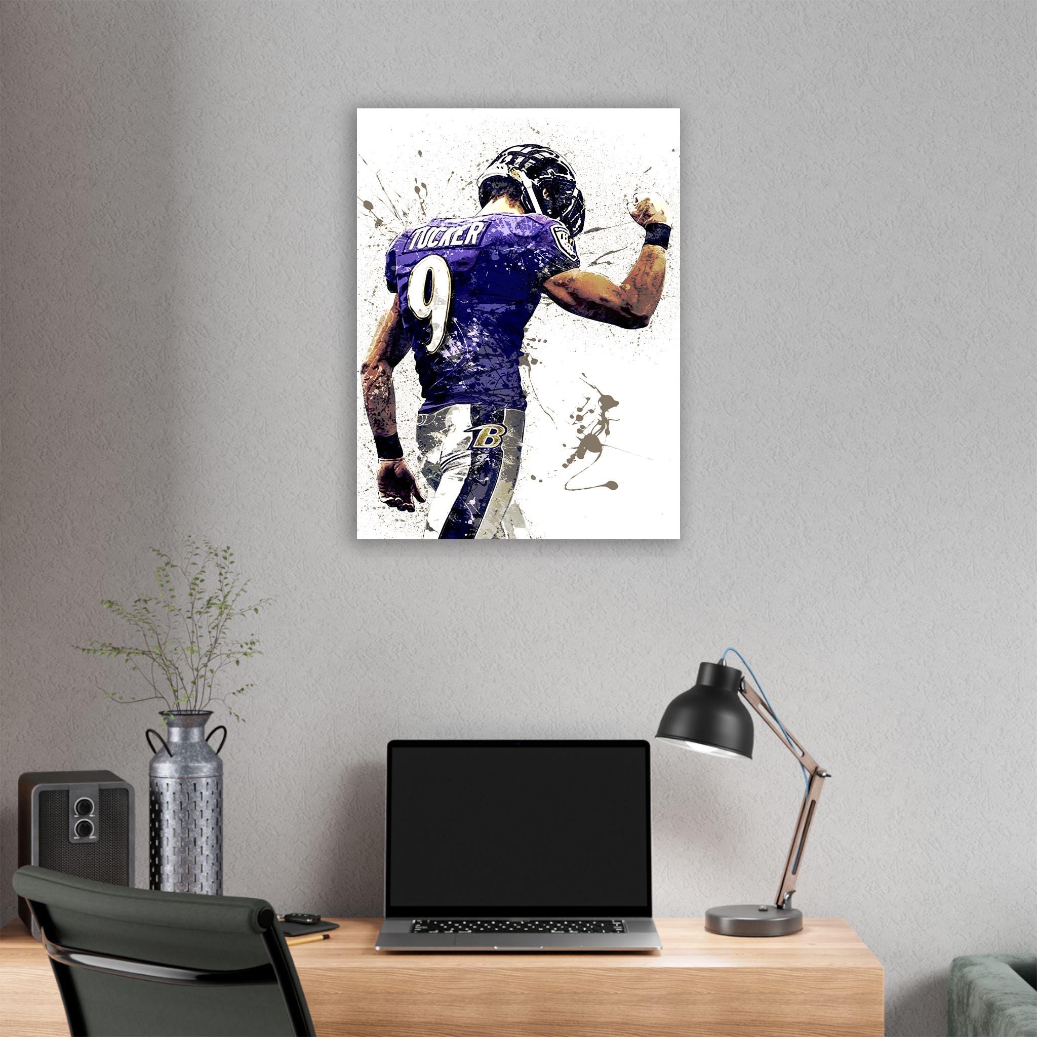 Justin Tucker Poster, Baltimore Ravens, Gallery Canvas Wrap or Museum-Quality Poster, Fine Art, Wall Decor for Man Cave, Kids room