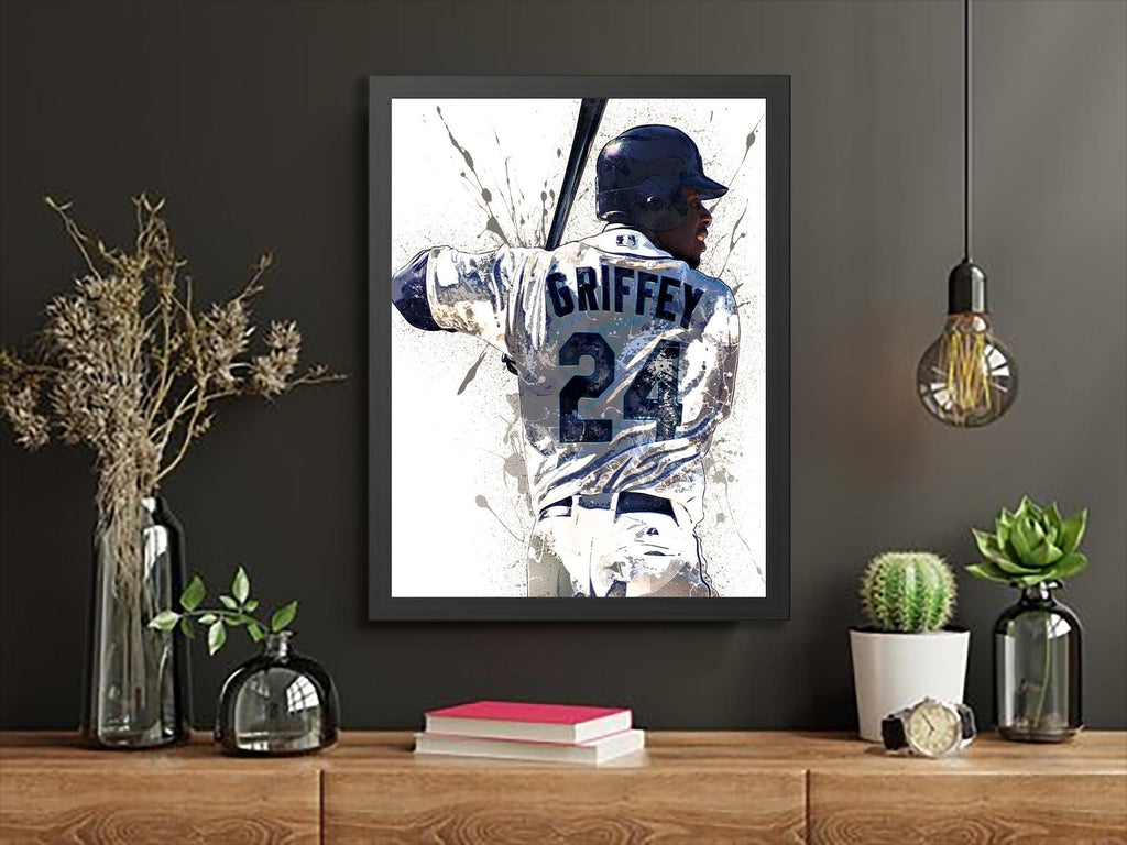 Ken Griffey Jr Poster, Seattle Mariners, Gallery Canvas Wrap or Premium Poster Print, Man Cave, Kids room, Office, Dorm Room
