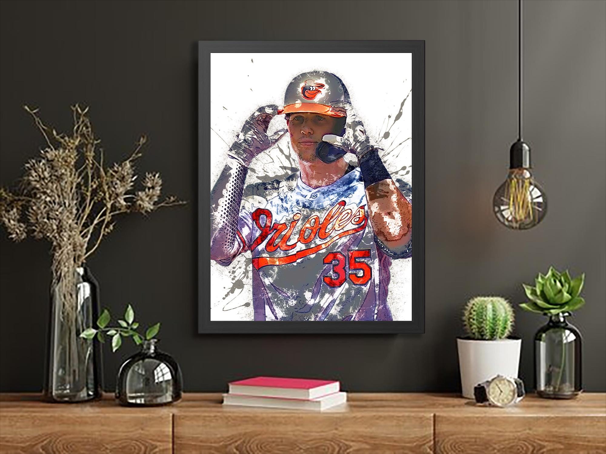 Adley Rutschman, Baltimore Orioles, Canvas Wrap or Museum-Quality Poster, Fine Art, Wall Decor for Man Cave, Kids room, Dorm Room
