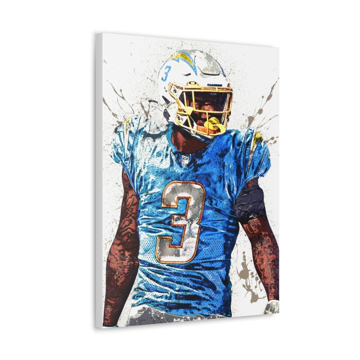 Derwin James Los Angeles Chargers Poster: Fine Art Gallery Canvas