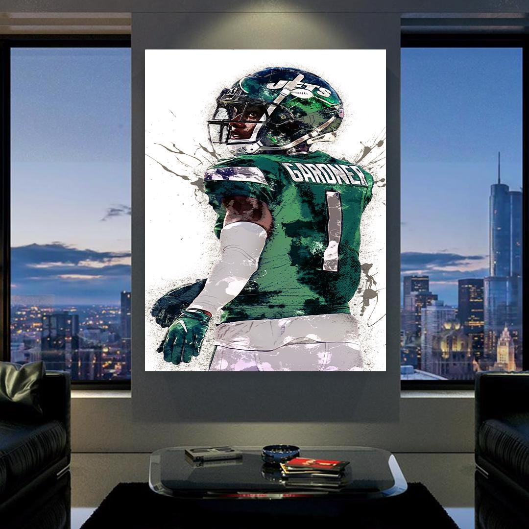 Sauce Gardner NY Jets Poster: Fine Art Canvas Wrap