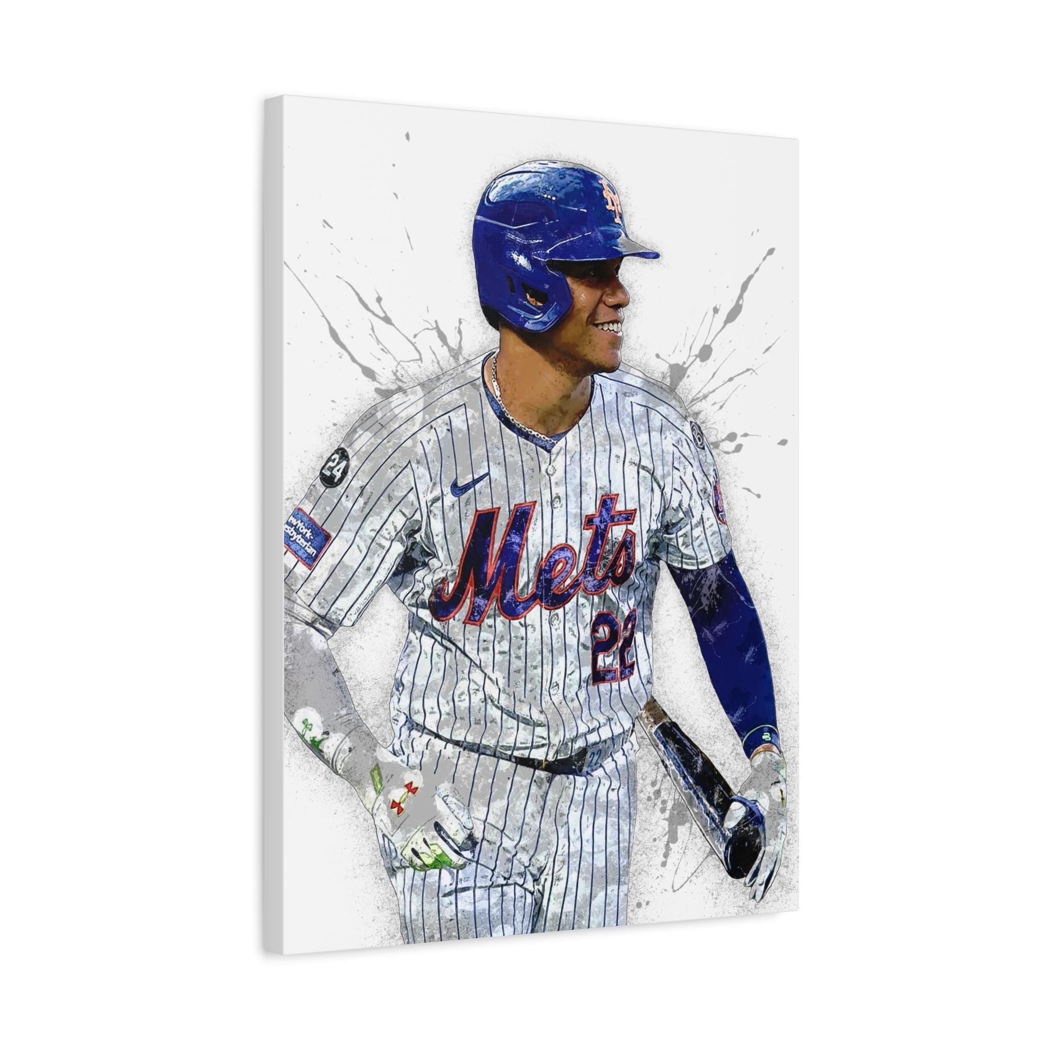 Juan Soto, NY Mets, Gallery Canvas Wrap or Museum-Quality Poster Print, Fine Art, Wall Decor for Man Cave, Office or Dorm Room