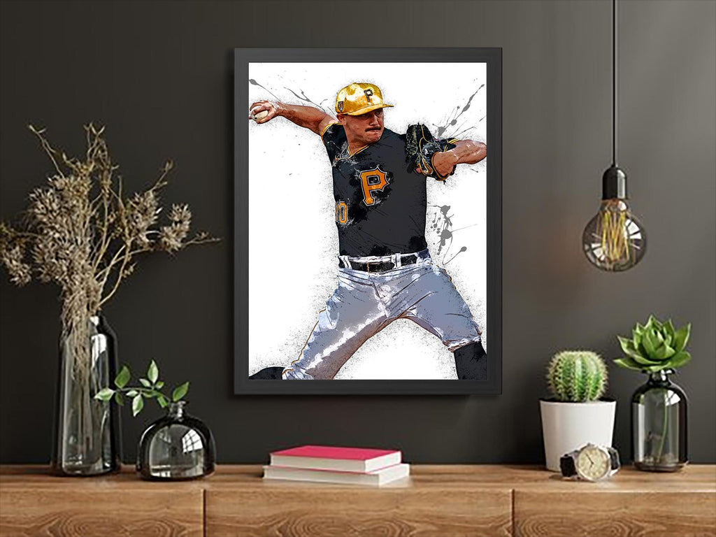 Paul Skenes Poster, Pittsburgh Pirates, Gallery Canvas Wrap or Museum-Quality Poster Print, Man Cave, Office, Dorm Room or Kids Room