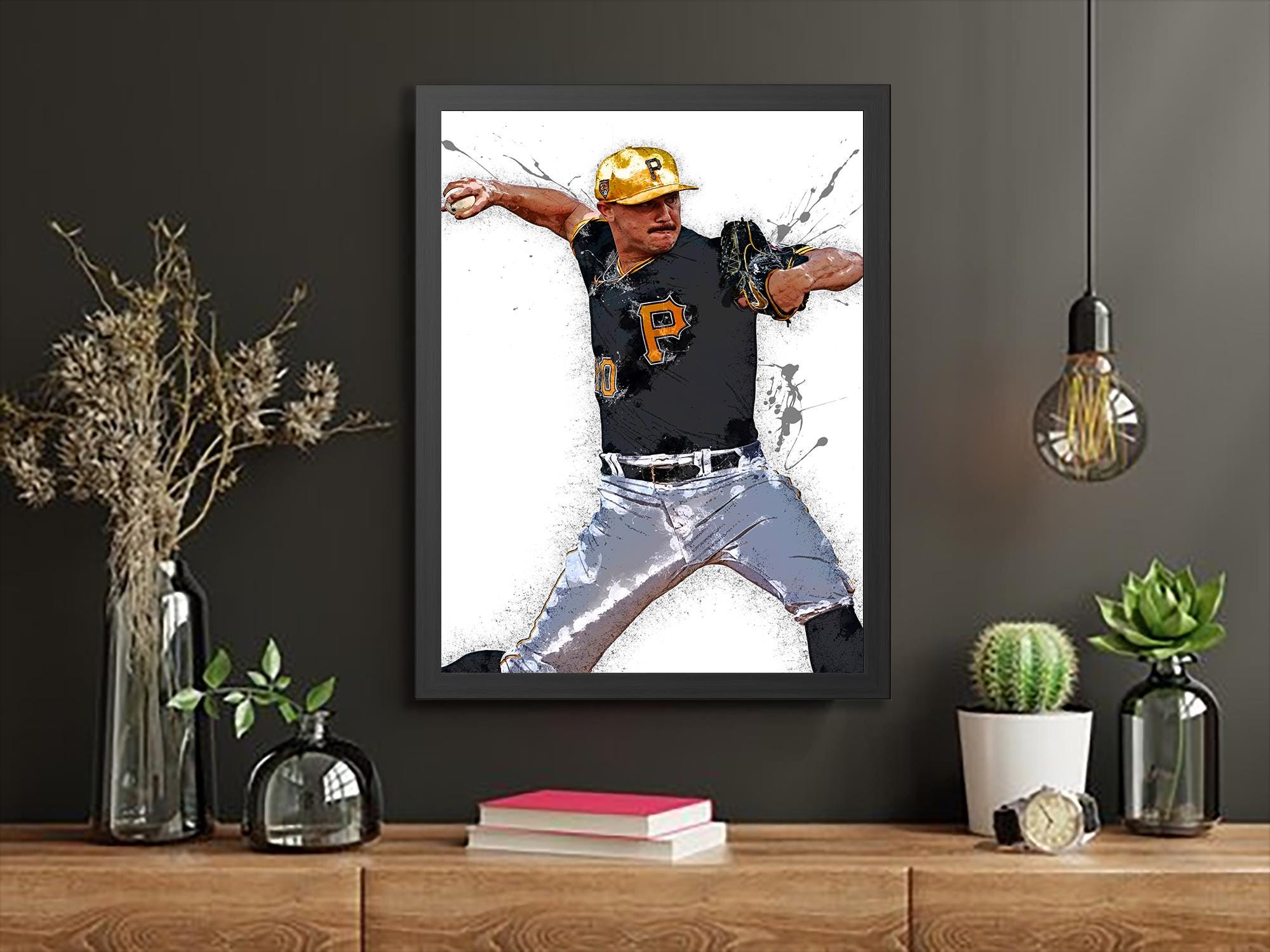 Paul Skenes Poster, Pittsburgh Pirates, Gallery Canvas Wrap or Museum-Quality Poster Print, Man Cave, Office, Dorm Room or Kids Room