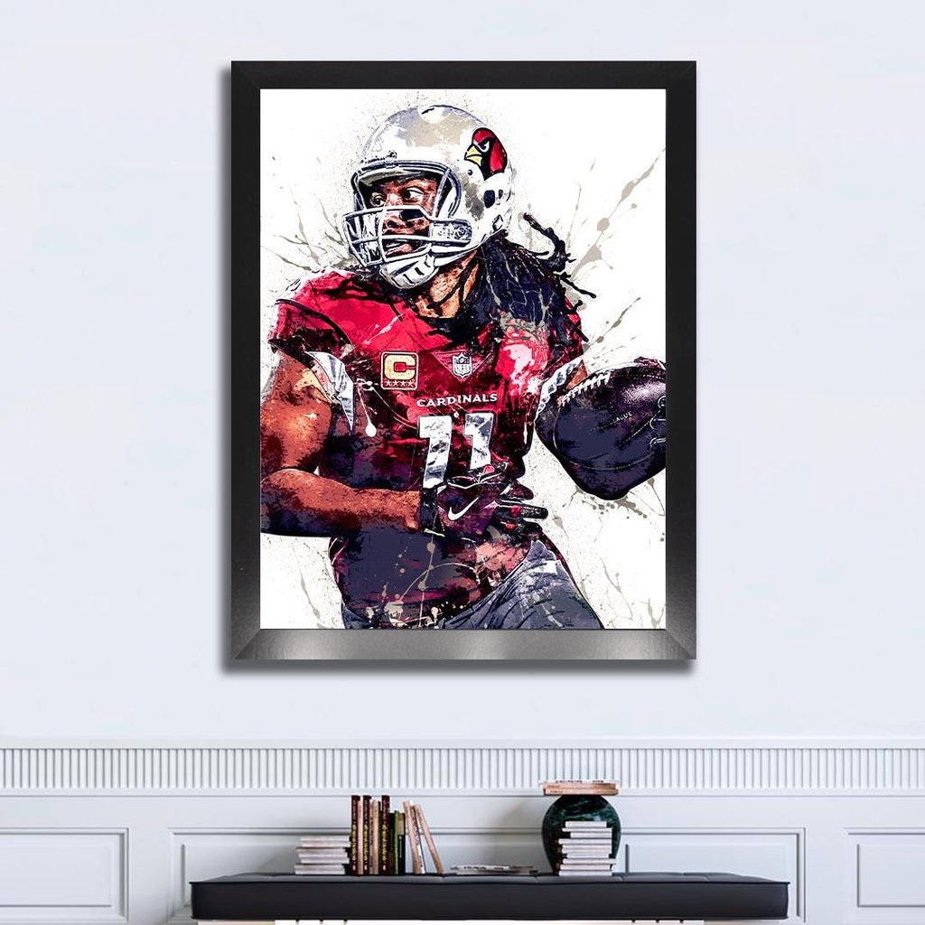 Larry Fitzgerald Jr. Poster, Arizona Cardinals, Gallery Canvas Wrap or Museum-Quality Poster, Fine Art, Wall Decor for Man Cave, Kids room