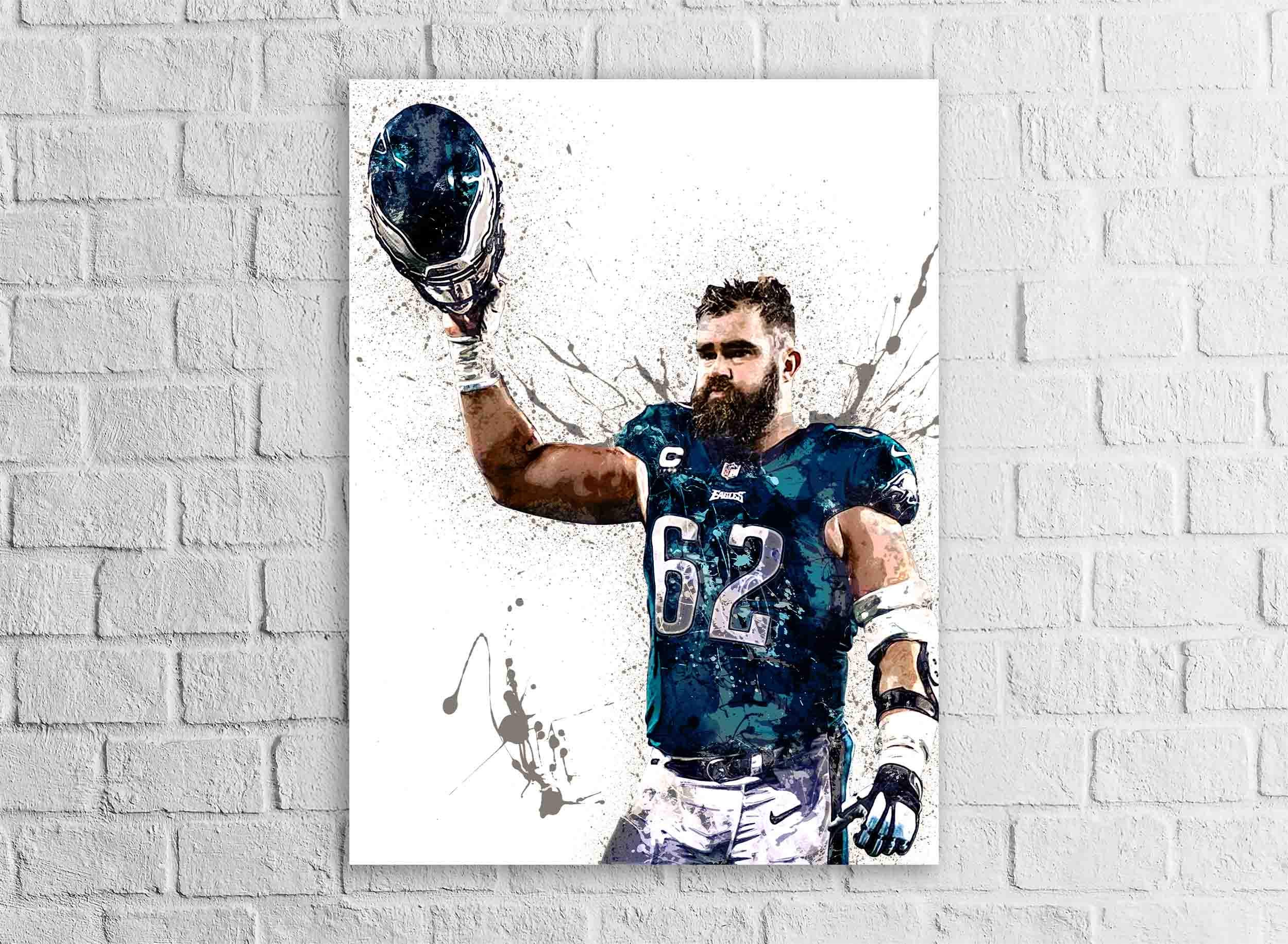 Jason Kelce, Farewell, Philadelphia Eagles, Canvas Wrap or Museum-Quality Poster, Fine Art, Wall Decor for Man Cave, Kids room