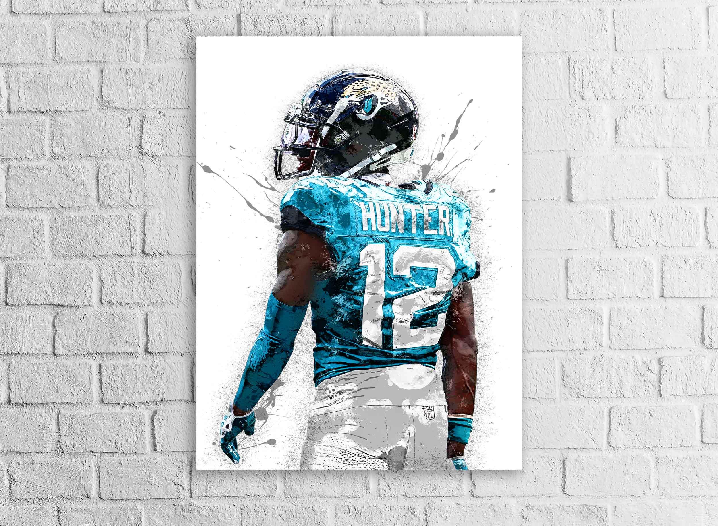 Travis Hunter Poster, Jacksonville Jaguars, Gallery Canvas Wrap or Museum-Quality Poster, Fine Art, Wall Decor for Man Cave, Kids room