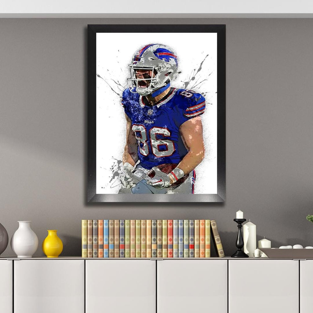 Dalton Kincaid Poster, Buffalo Bills, Gallery Canvas Wrap or Museum-Quality Poster, Fine Art, Wall Decor, Man Cave, Kids room