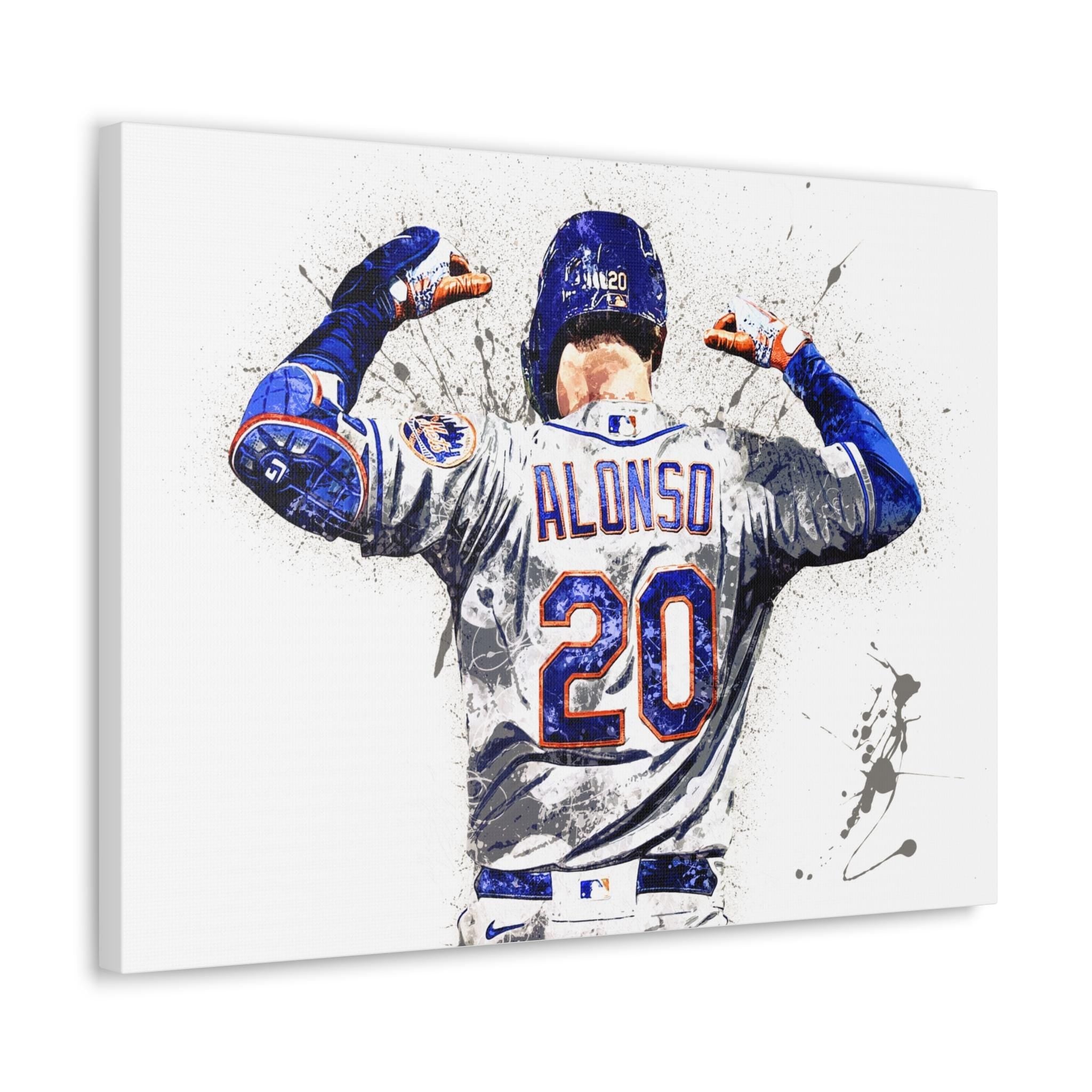 Pete Alonso Poster, NY Mets, Gallery Canvas Wrap or Museum-Quality Poster Print, Fine Art, Wall Decor for Man Cave, Office or Dorm Room