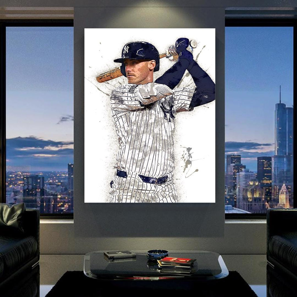 Cody Bellinger Poster, NY Yankees, Gallery Canvas Wrap or Museum-Quality Poster Print, Fine Art, Man Cave, Office, Kids Room or Dorm Room