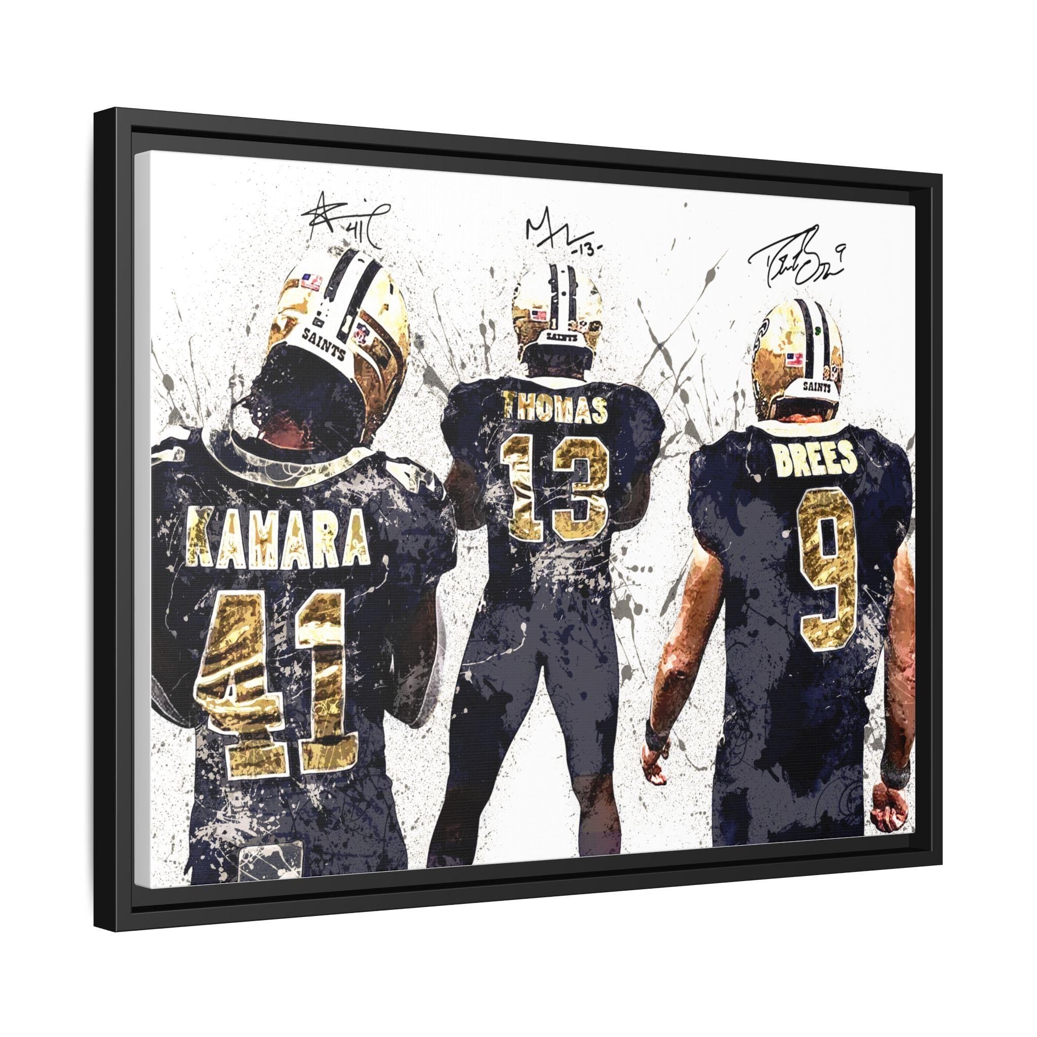 Drew Brees, Alvin Kamara, Michael Thomas, New Orleans Saints, Gallery Canvas Wrap or Premium Poster, Fine Art, Man Cave, Kids room