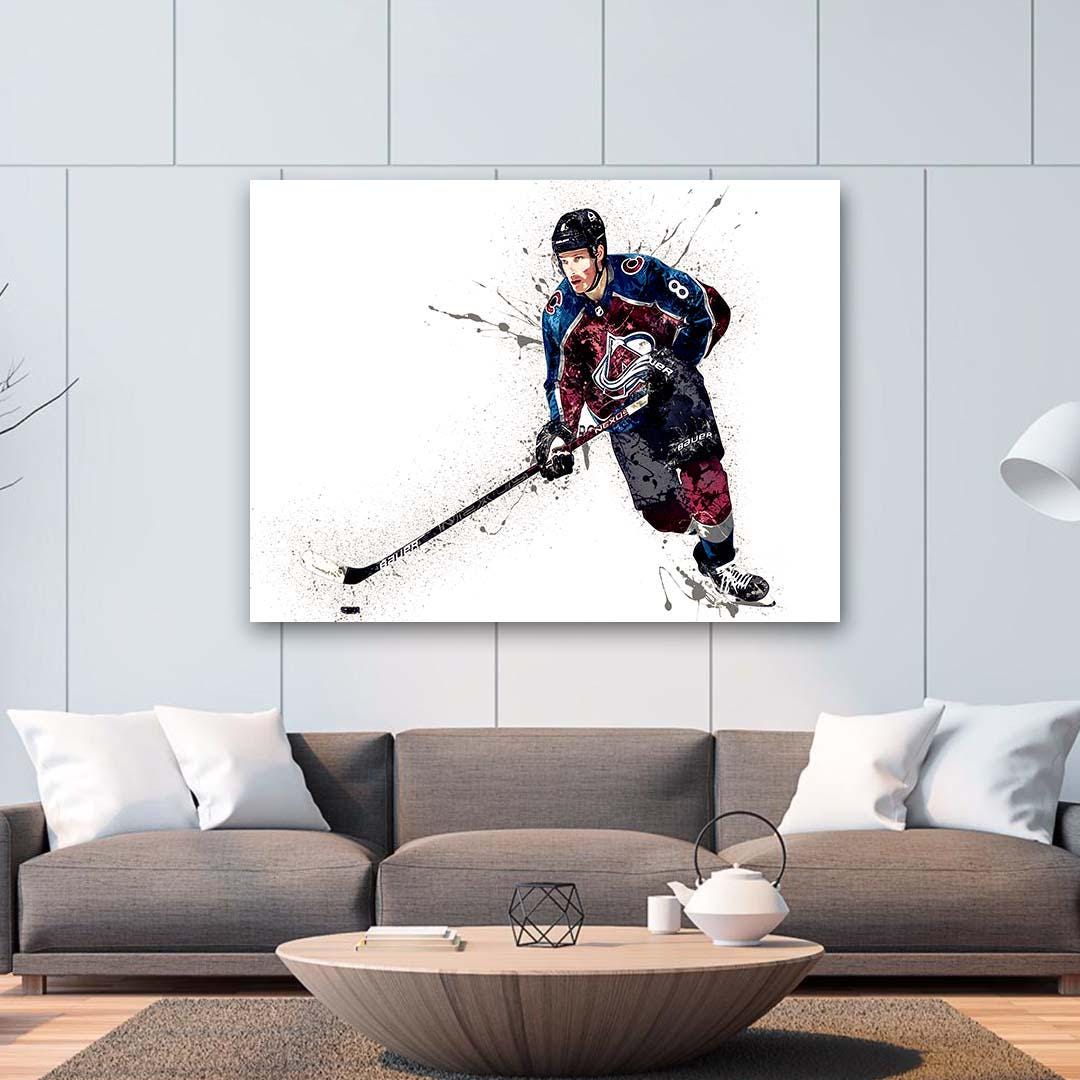 Cale Makar - Colorado Avalanche Poster, Gallery Canvas Wrap: Sports Art for Man Cave