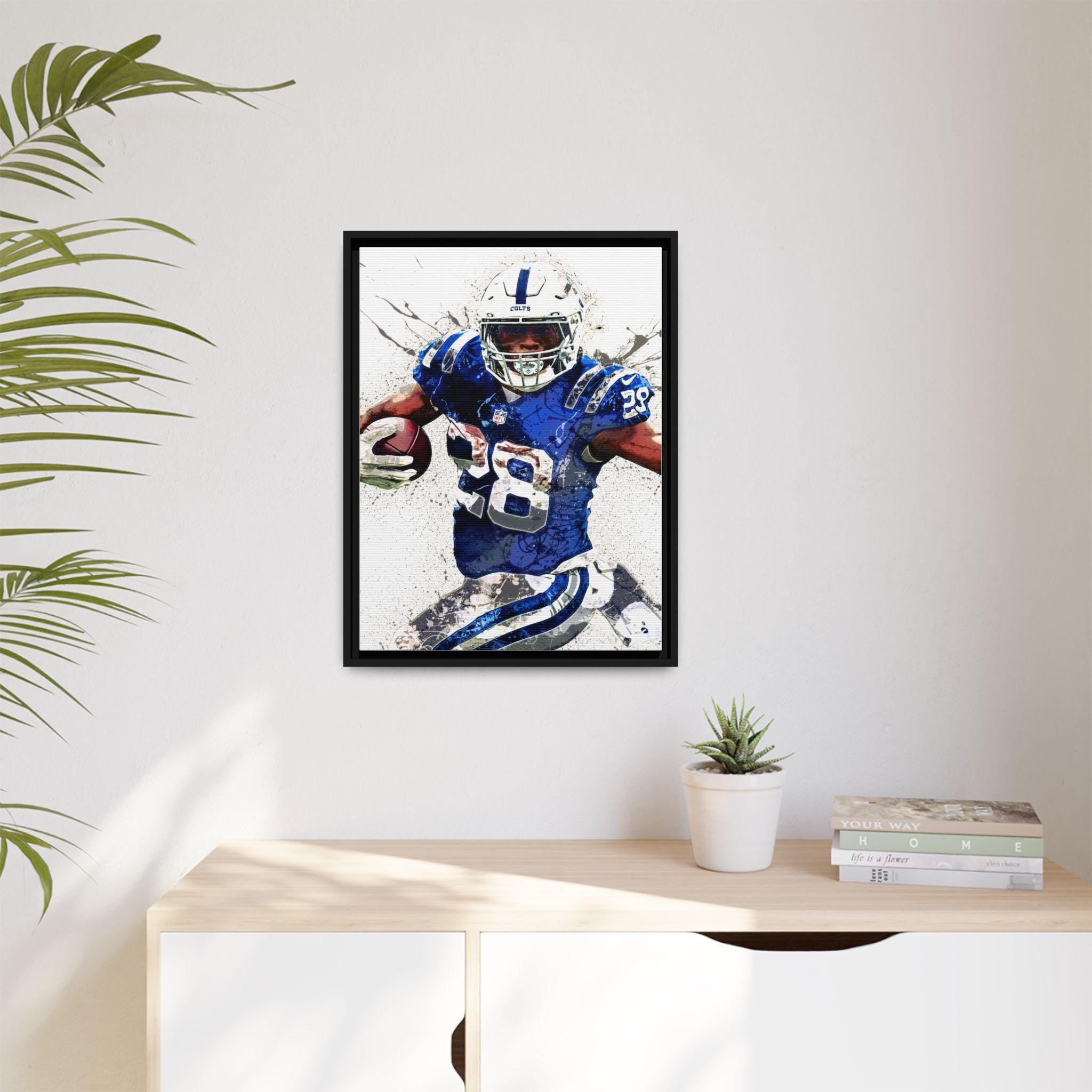 Jonathan Taylor Colts Poster: Indianapolis Football Art, Man Cave Decor