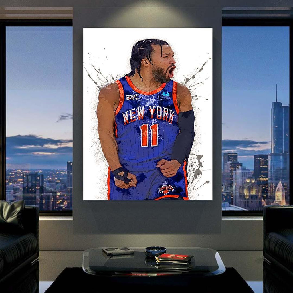 Jalen Brunson Poster, NY Knicks, Gallery Canvas Wrap or Museum-Quality Poster Print, Fine Art, Man Cave, Kids Room, Office, Dorm Room