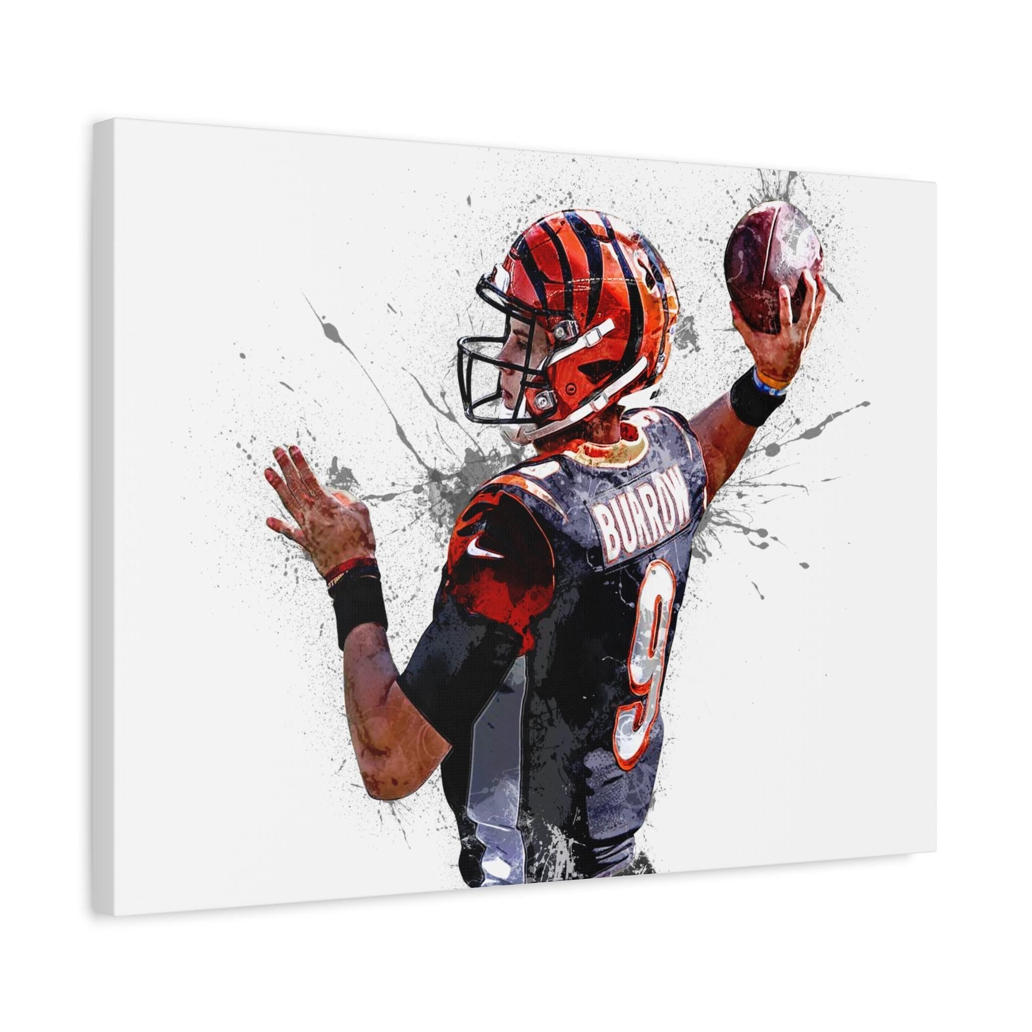 Joe Burrow Poster, Cincinnati Bengals, Gallery Canvas Wrap or Museum-Quality Poster, Fine Art, Man Cave, Kids room, Office