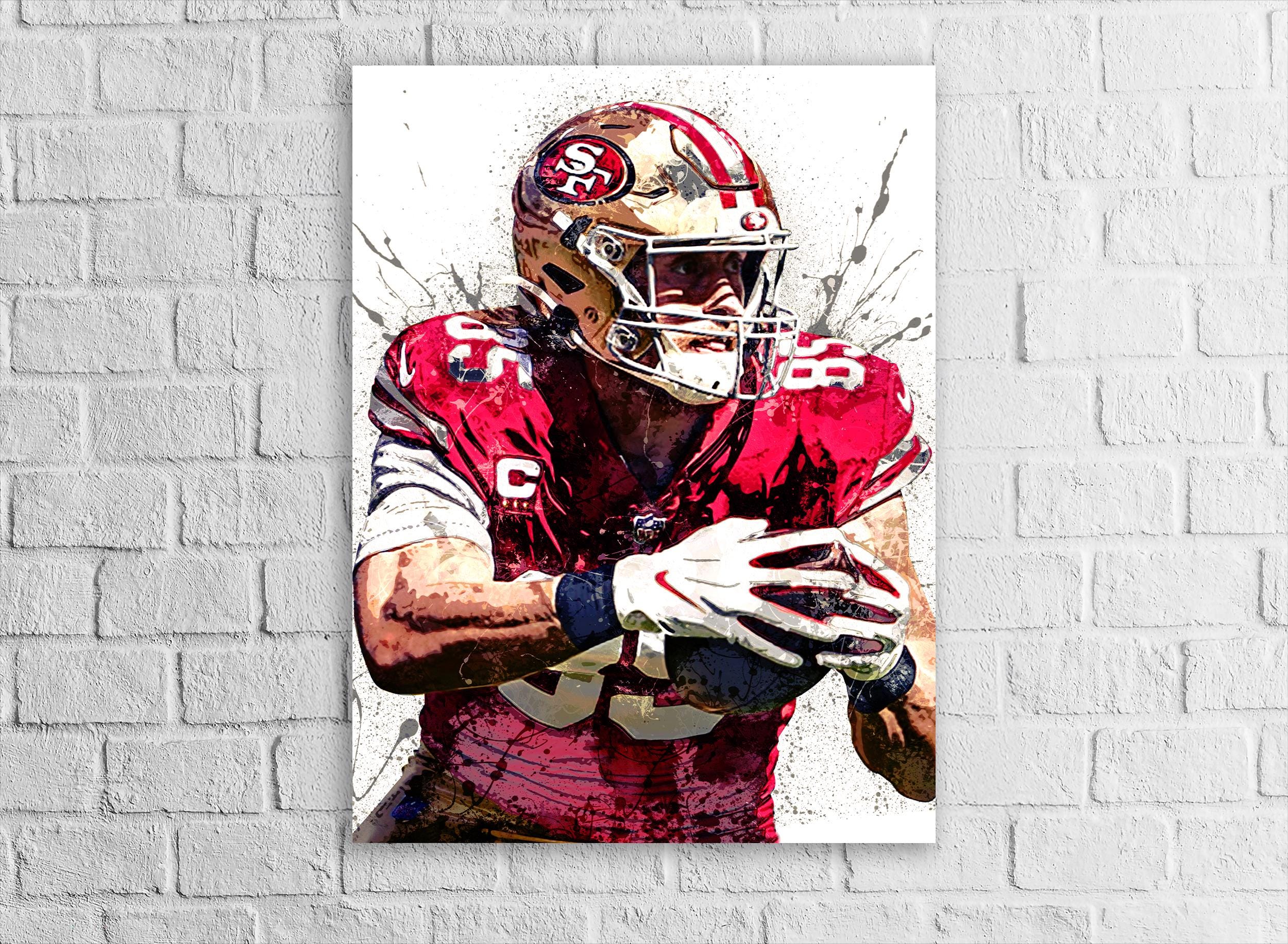 George Kittle Poster: San Francisco 49ers Fine Art - Man Cave Decor