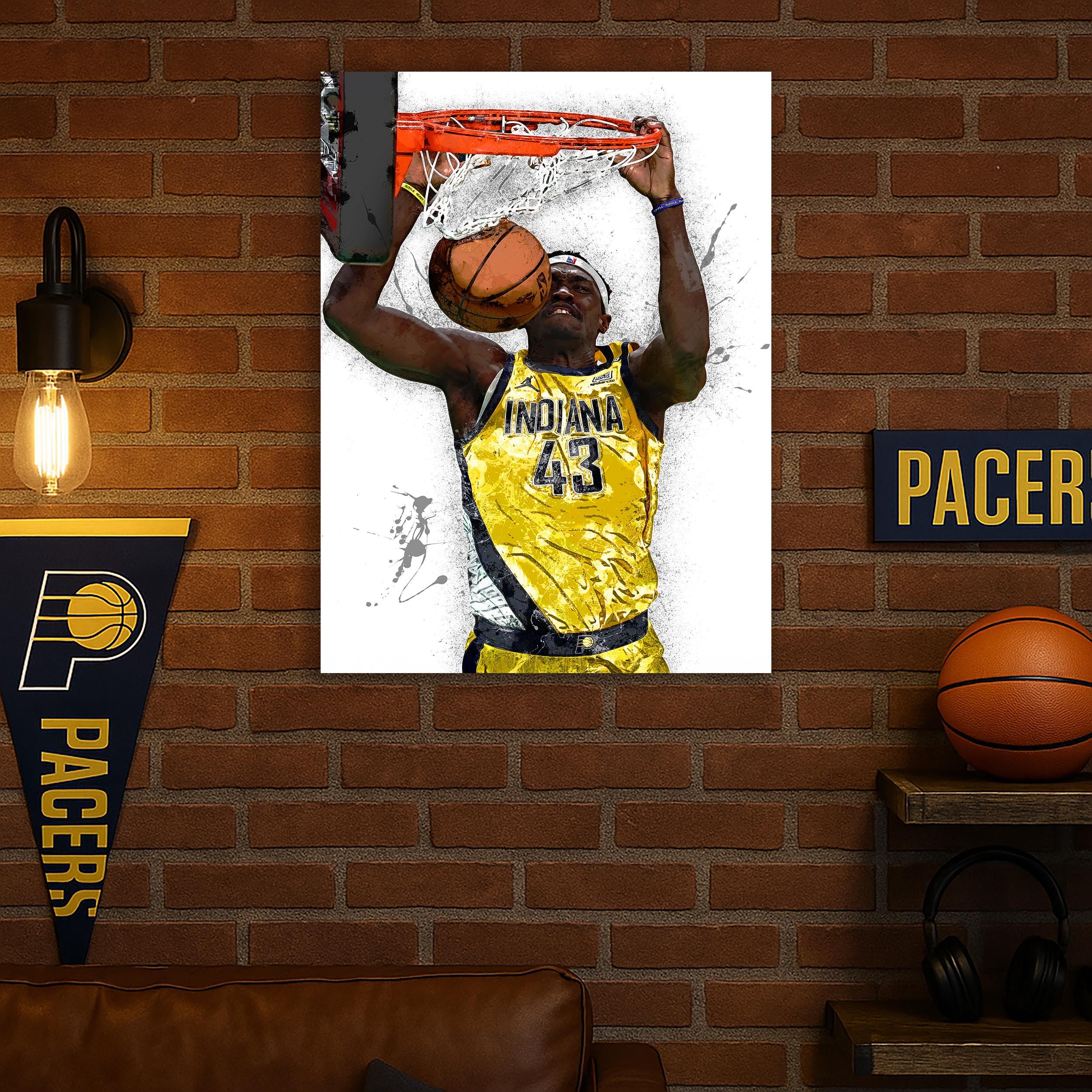 Pascal Siakam Dunk Poster, Indiana Pacers, Gallery Canvas Wrap, Premium Poster, Man Cave, Kids room, Office
