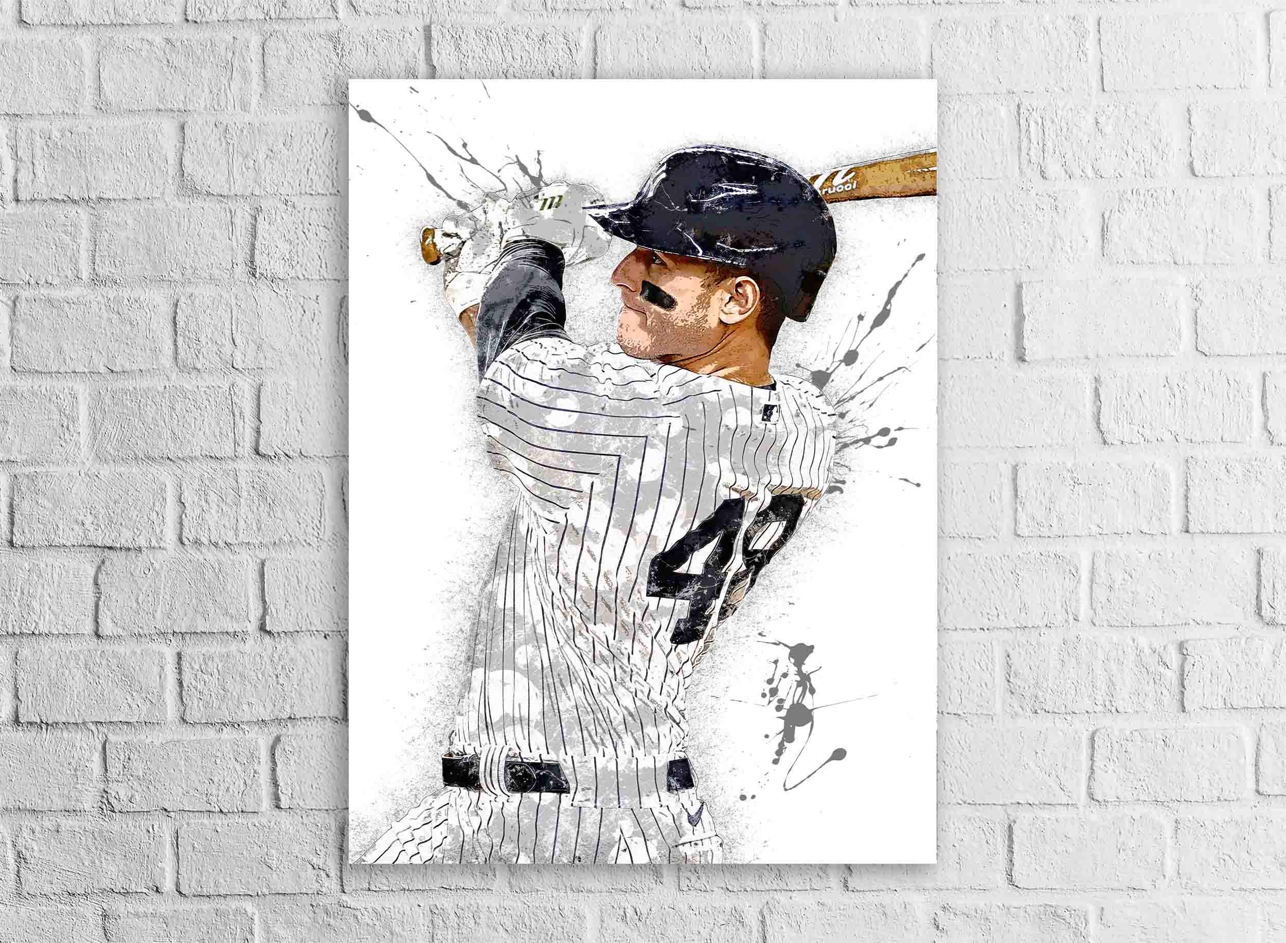 Anthony Rizzo Poster, NY Yankees, Gallery Canvas Wrap or Museum-Quality Poster Print, Fine Art, Wall Decor for Man Cave, Office or Dorm Room