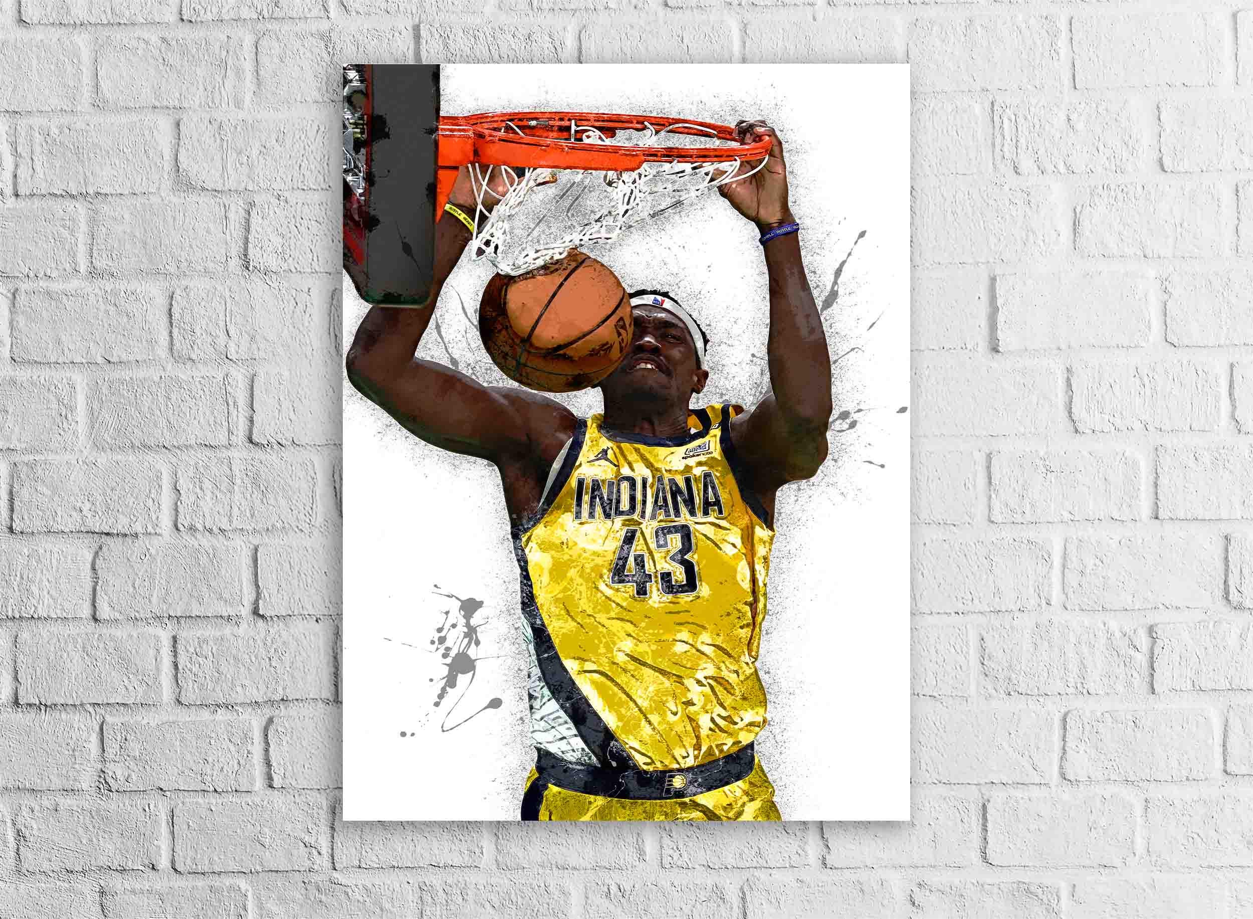 Pascal Siakam Dunk Poster, Indiana Pacers, Gallery Canvas Wrap, Premium Poster, Man Cave, Kids room, Office