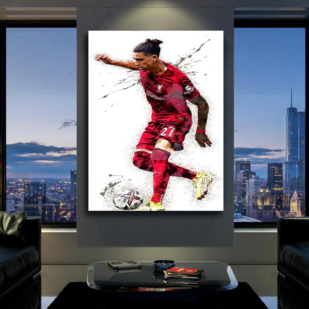Darwin Nunez Poster, Gallery Canvas Wrap: Man Cave Wall Art, Sports Decor