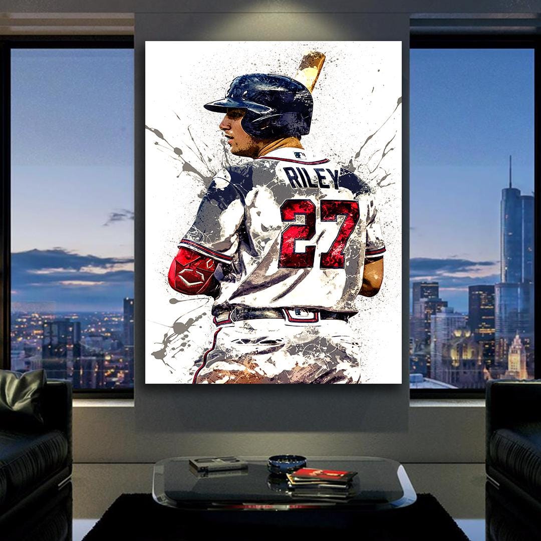 Austin Riley Poster, Atlanta Braves, Gallery Canvas Wrap, Fine Art, Wall Decor for Man Cave, Kids room, Dorm Room