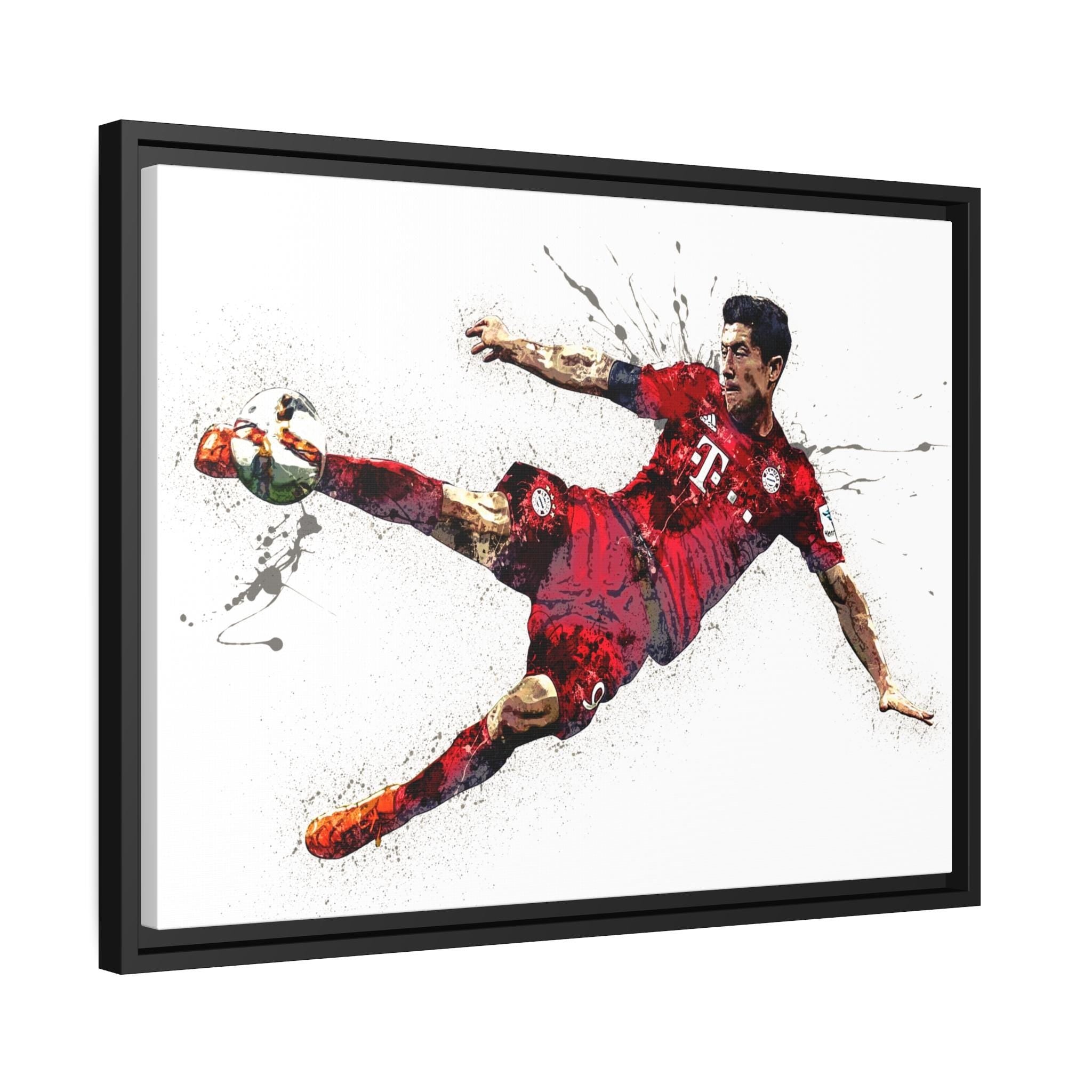 Robert Lewandowski, "Iconic Kick", Gallery Canvas Wrap or Museum-Quality Poster, Wall Decor, Man Cave, Kids room, Office