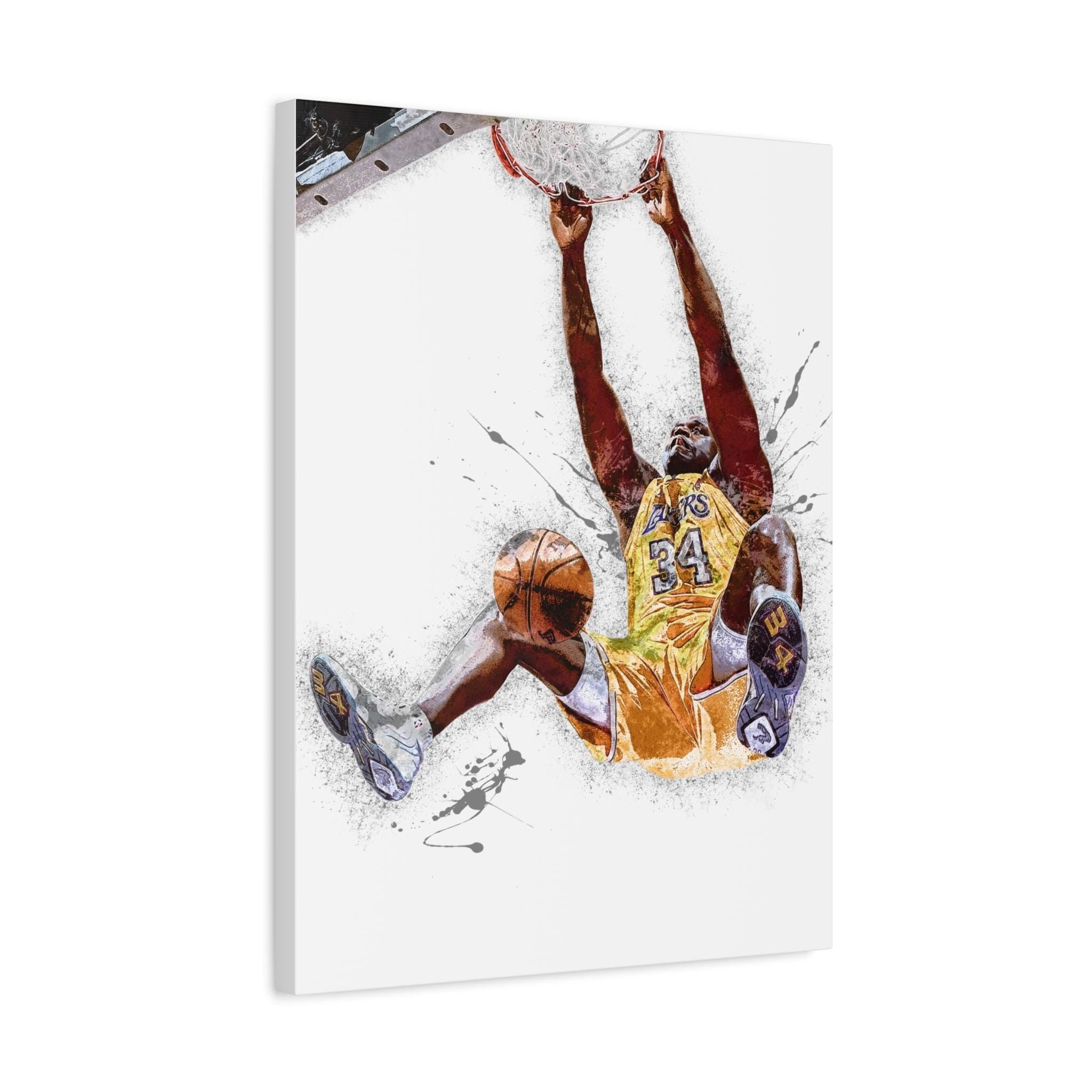 Shaq Dunk Art Poster: Los Angeles Lakers Gallery Canvas