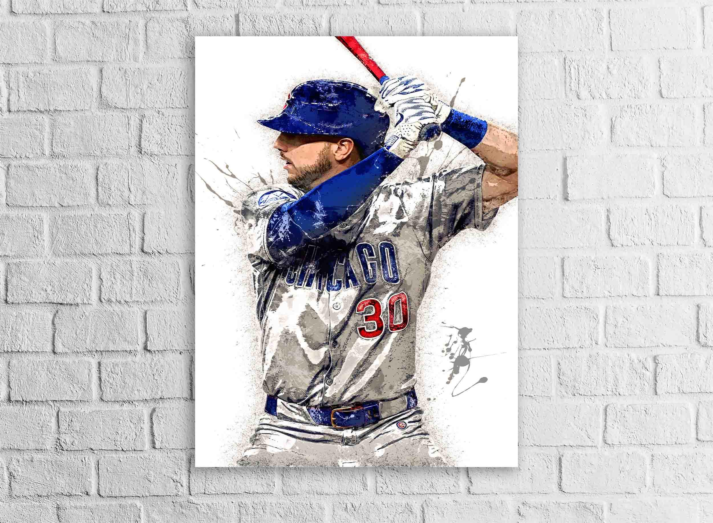 Kyle Tucker, Chicago Cubs, Gallery Canvas Wrap or Museum-Quality Poster Print, Fine Art, Wall Decor for Man Cave, Office or Dorm Room