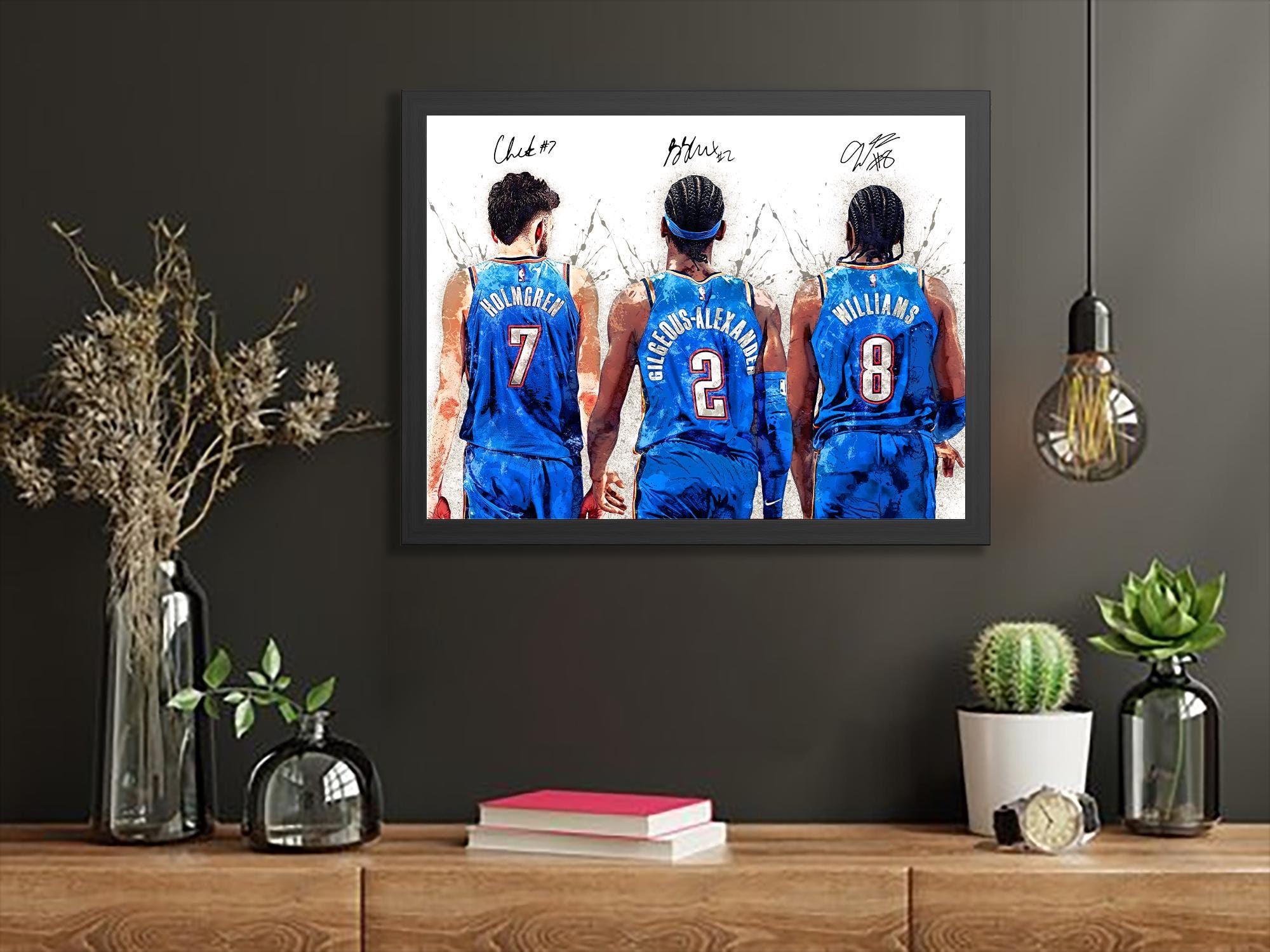Shai Gilgeous-Alexander, Jalen Williams, Chet Holmgren, Oklahoma City Thunder, Gallery Canvas Wrap or Premium Poster, Man Cave, Kids room
