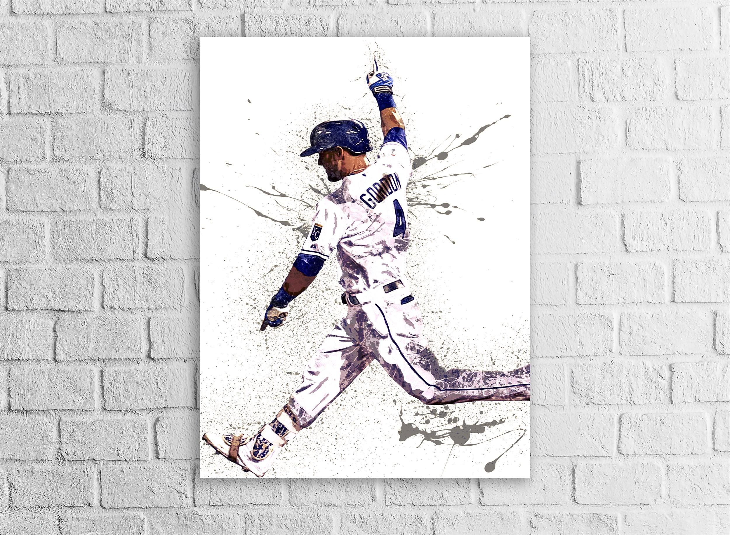 Alex Gordon Poster, Homerun Celebration, Kansas City Royals, Gallery Canvas Wrap, Premium Poster, Man Cave, Kids room, Dorm Room, Kids Room