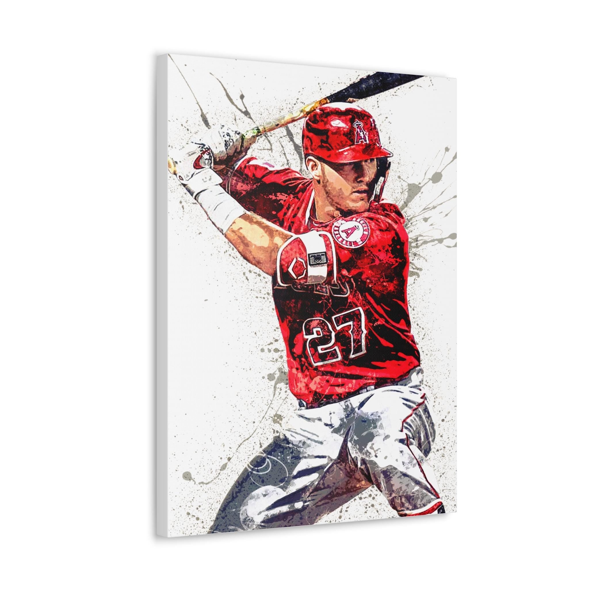 Mike Trout Poster, Los Angeles Angels, Gallery Canvas Wrap or Museum-Quality Poster Print, Fine Art Quality, Man Cave, Office or Dorm Room