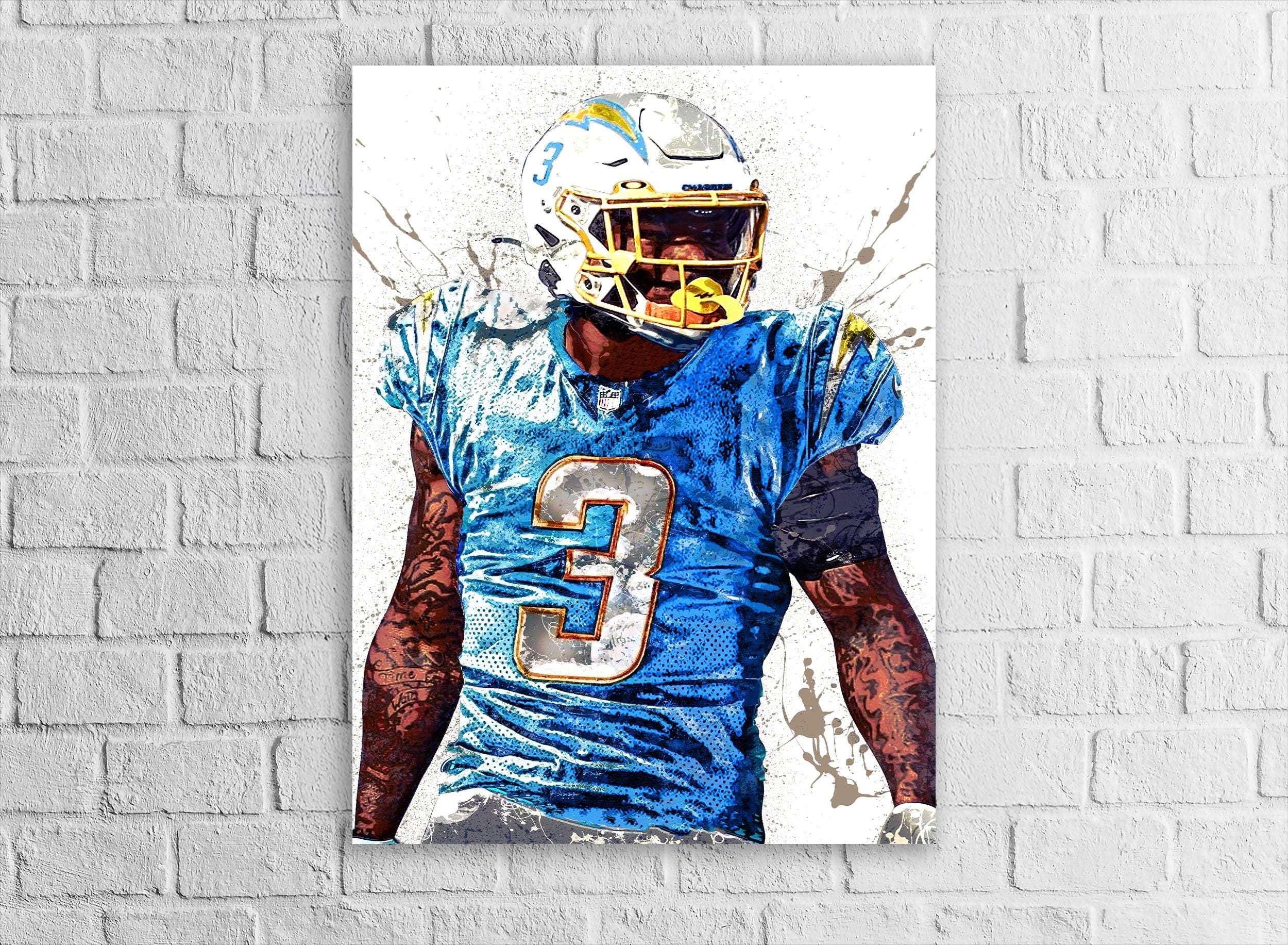 Derwin James Los Angeles Chargers Poster: Fine Art Gallery Canvas