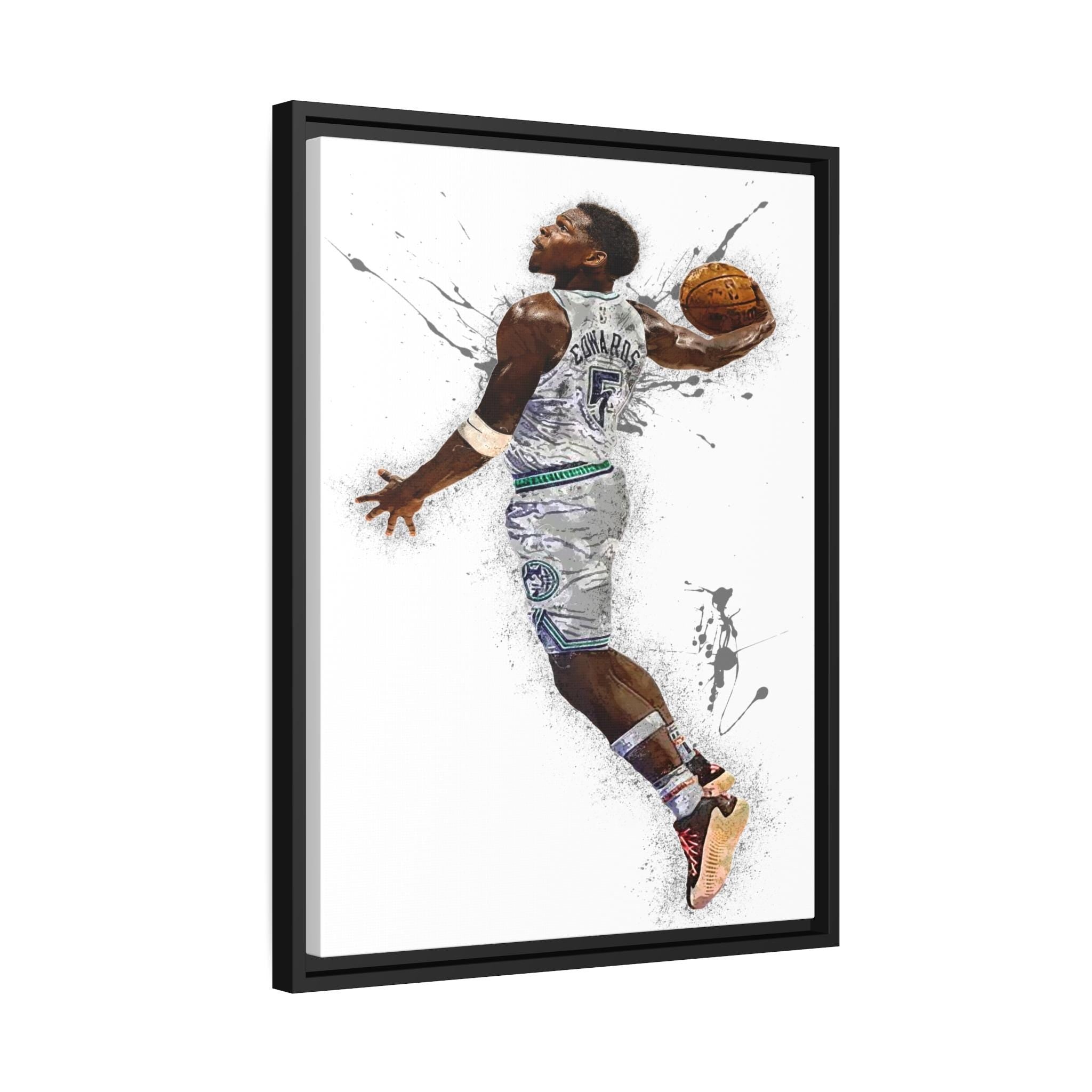 Anthony Edwards, Dunk, Minnesota Timberwolves, Gallery Canvas Wrap or Museum-Quality Poster, Fine Art, Man Cave, Kids room, Dorm Room