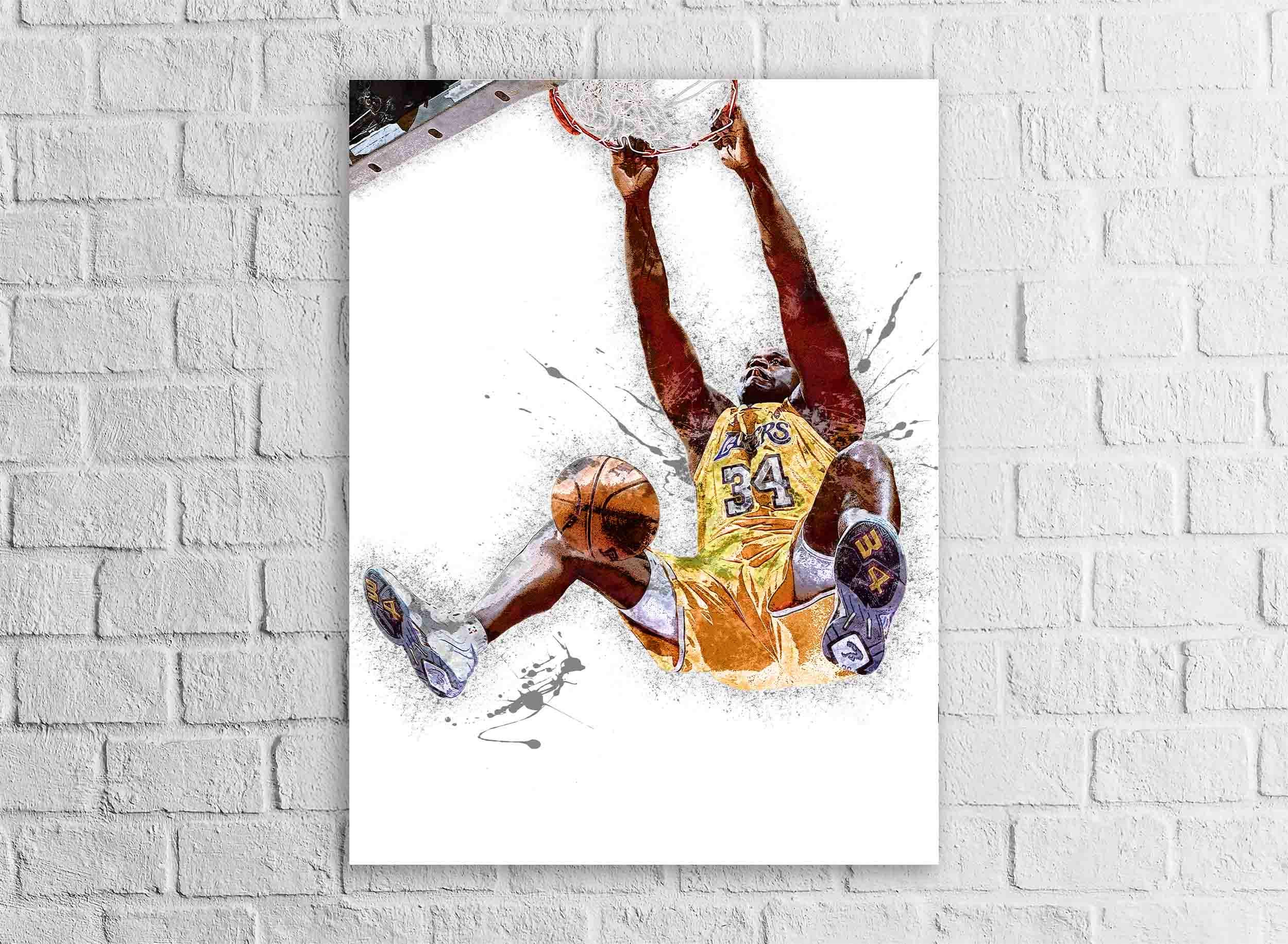 Shaq Dunk Art Poster: Los Angeles Lakers Gallery Canvas