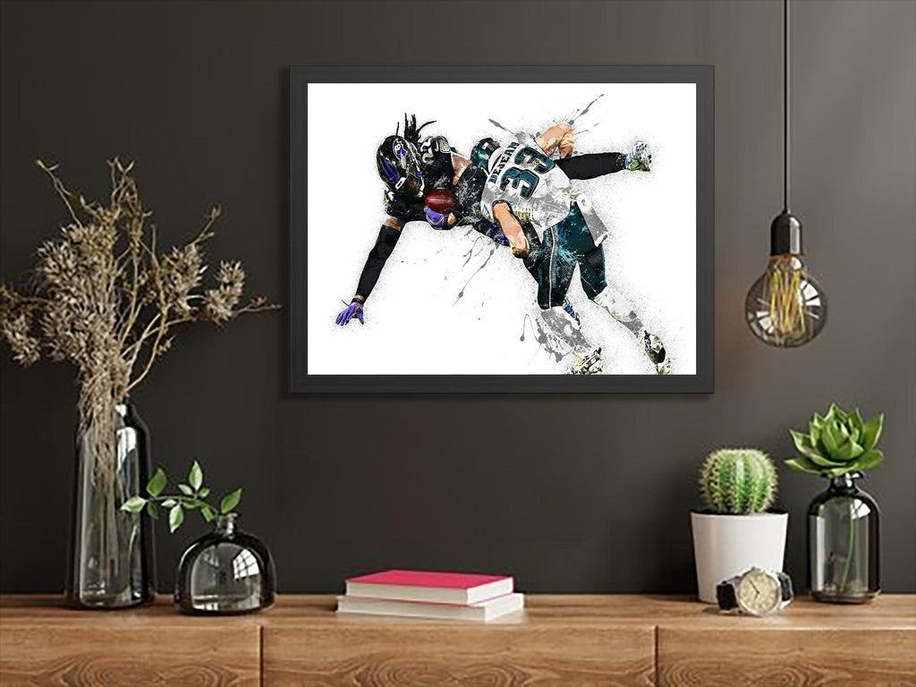 Cooper DeJean, Iconic Tackle Derrick Henry, Philadelphia Eagles, Canvas Wrap or Museum-Quality Poster, Wall Decor for Man Cave, Kids room