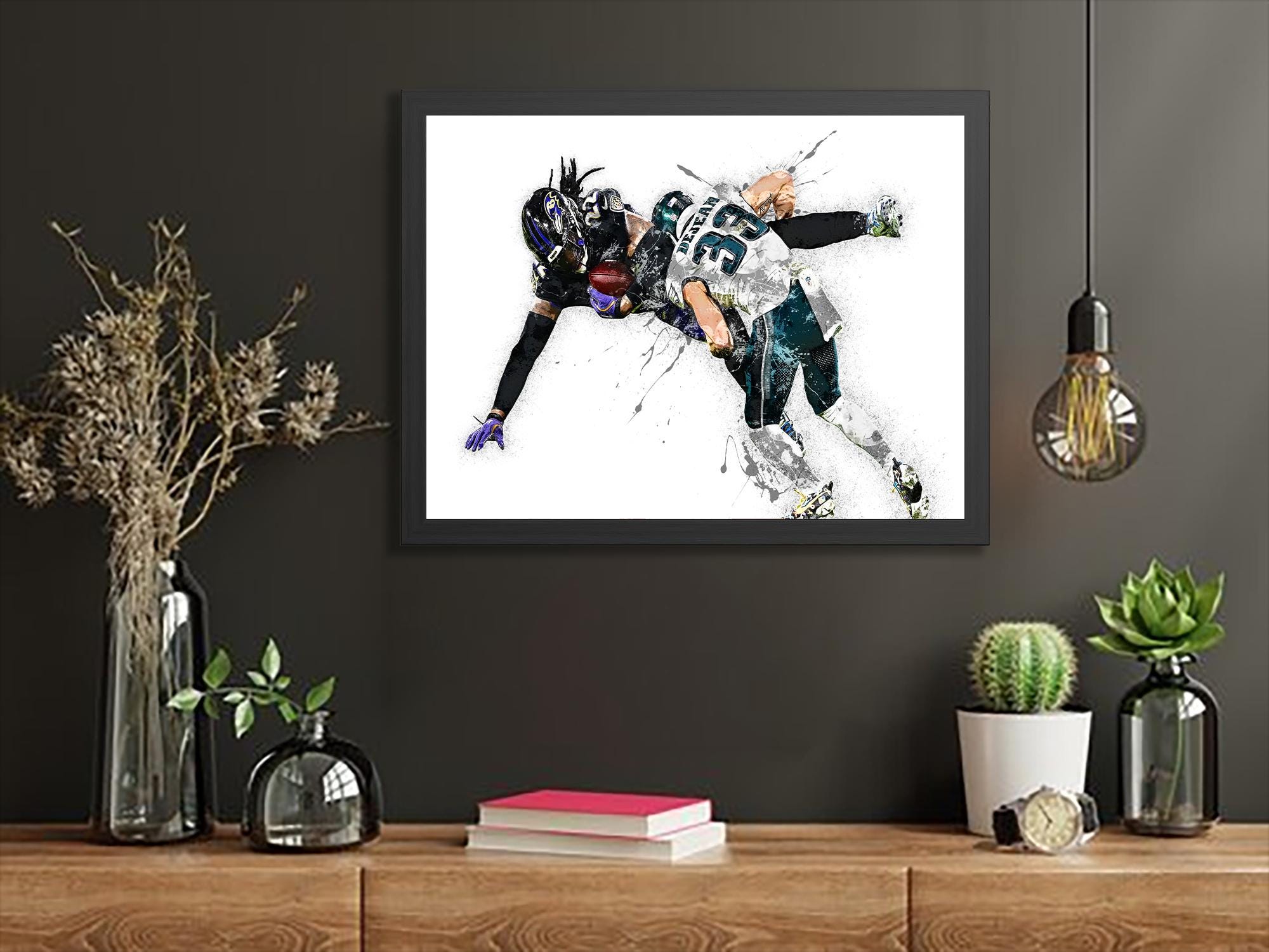 Cooper DeJean, Iconic Tackle Derrick Henry, Philadelphia Eagles, Canvas Wrap or Museum-Quality Poster, Wall Decor for Man Cave, Kids room