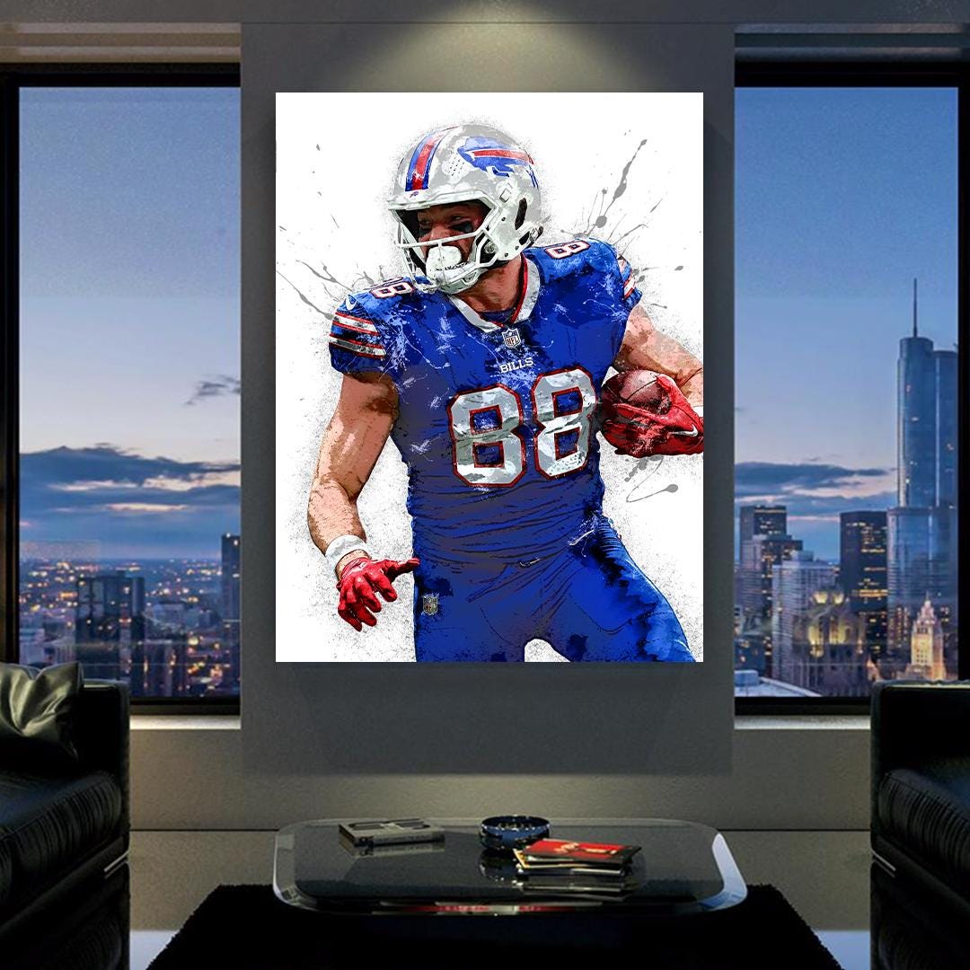Dawson Knox Buffalo Bills Poster: Gallery Canvas Wrap, Man Cave Decor