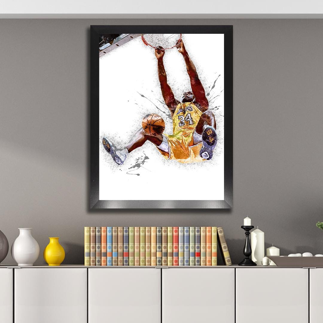Shaq Dunk Art Poster: Los Angeles Lakers Gallery Canvas