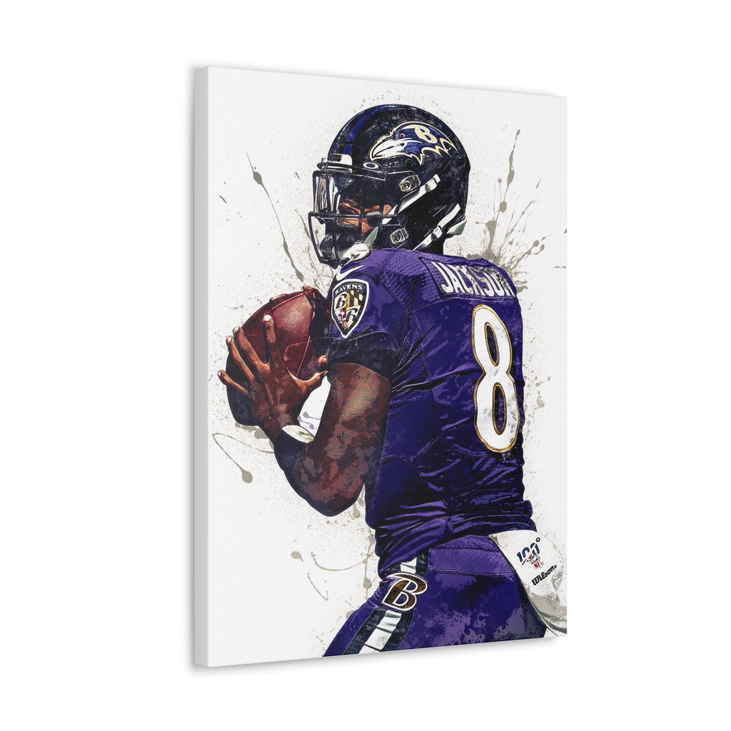 Lamar Jackson Print, Baltimore Ravens, Gallery Canvas Wrap or Museum-Quality Poster, Fine Art, Wall Decor for Man Cave, Kids room