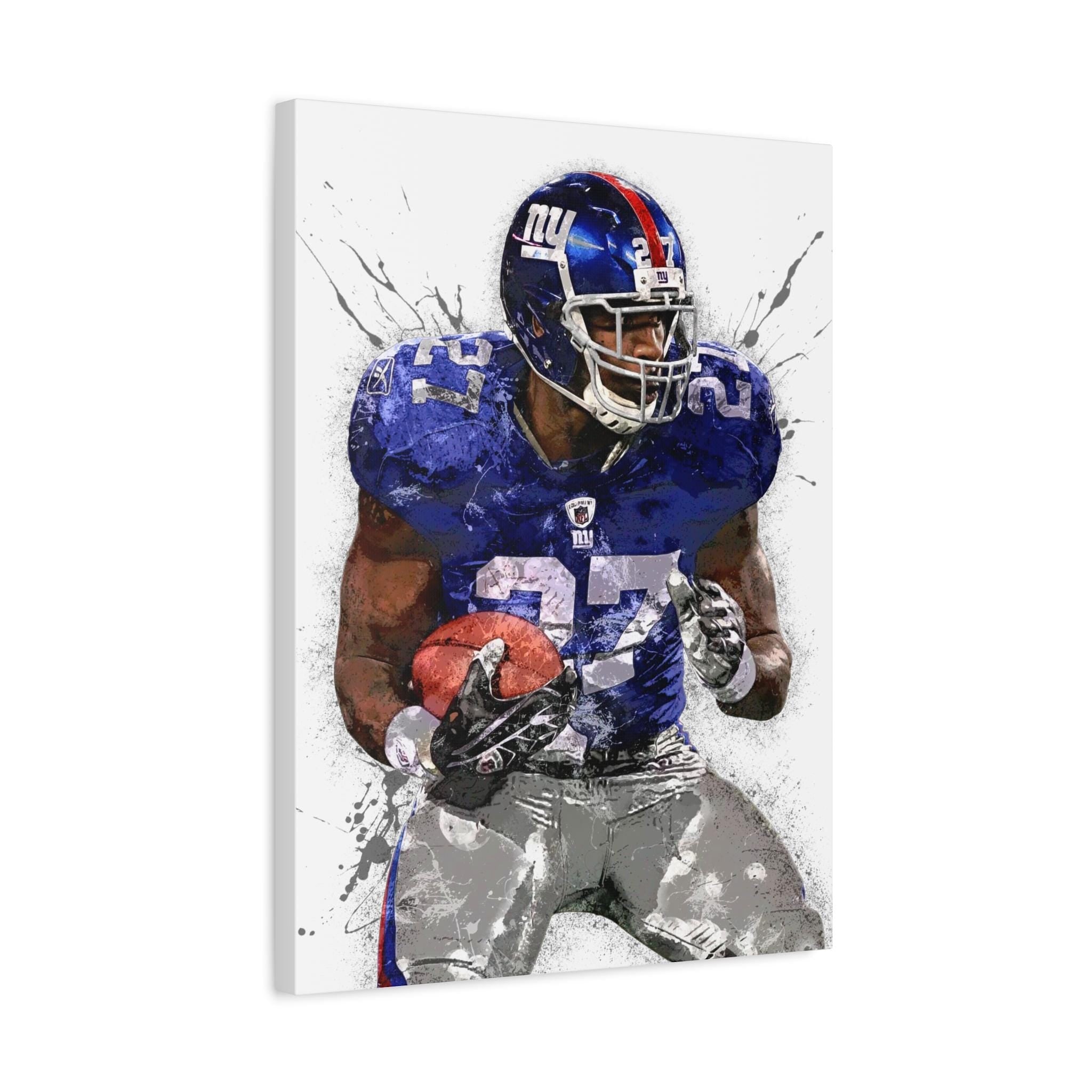 Brandon Jacobs Poster, New York Giants, Gallery Canvas Wrap or Museum-Quality Poster, Fine Art, Wall Decor for Man Cave, Kids room