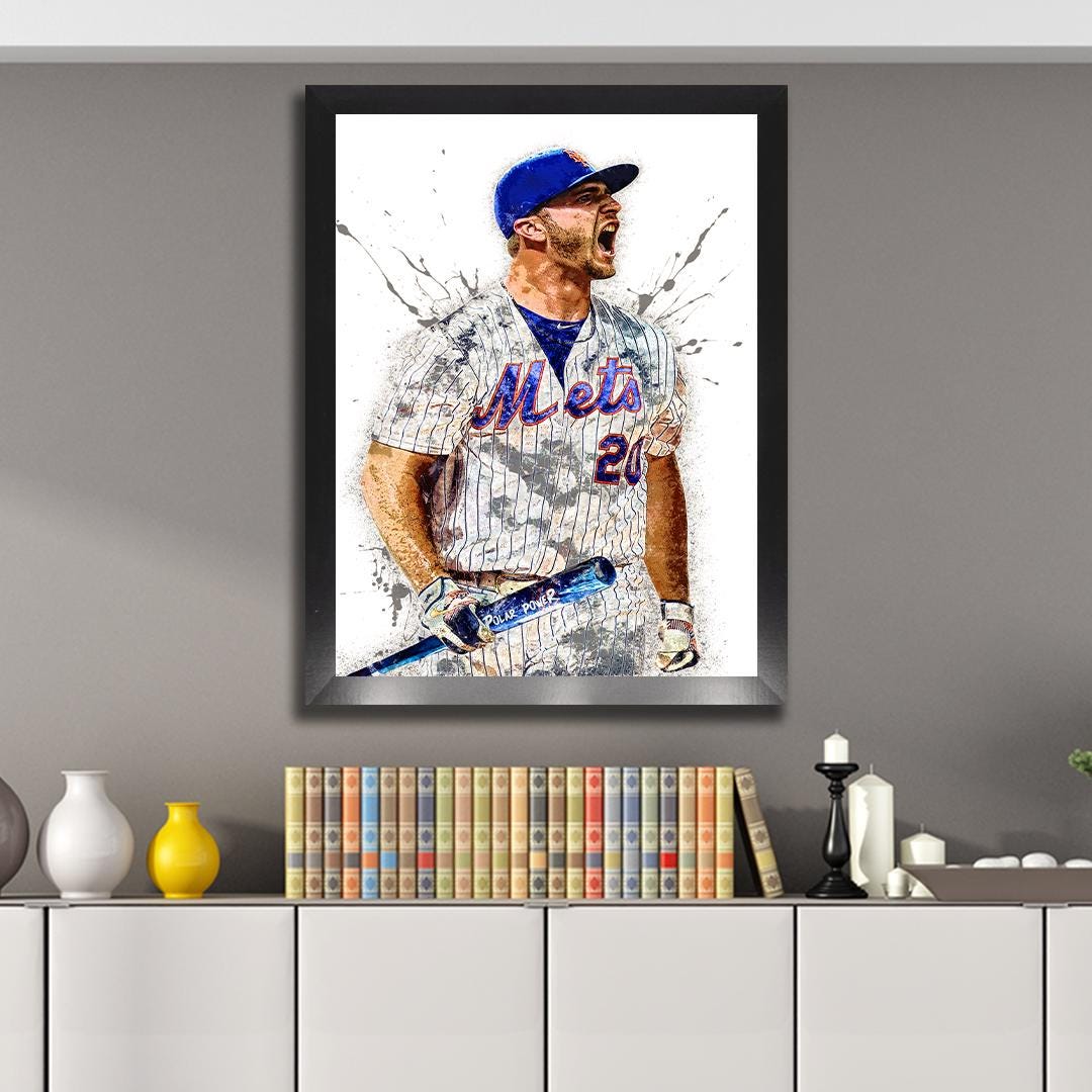 Pete Alonso, NY Mets, Gallery Canvas Wrap or Museum-Quality Poster Print, Fine Art, Wall Decor for Man Cave, Office or Dorm Room