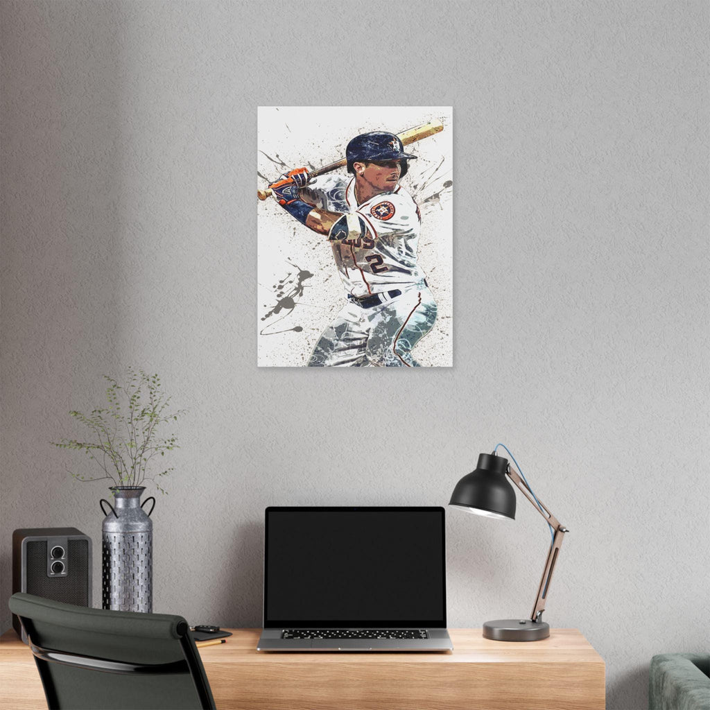 Alex Bregman Poster, Houston Astros, Gallery Canvas Wrap or Museum-Quality Poster Print, Fine Art, Man Cave, Office or Kids Room