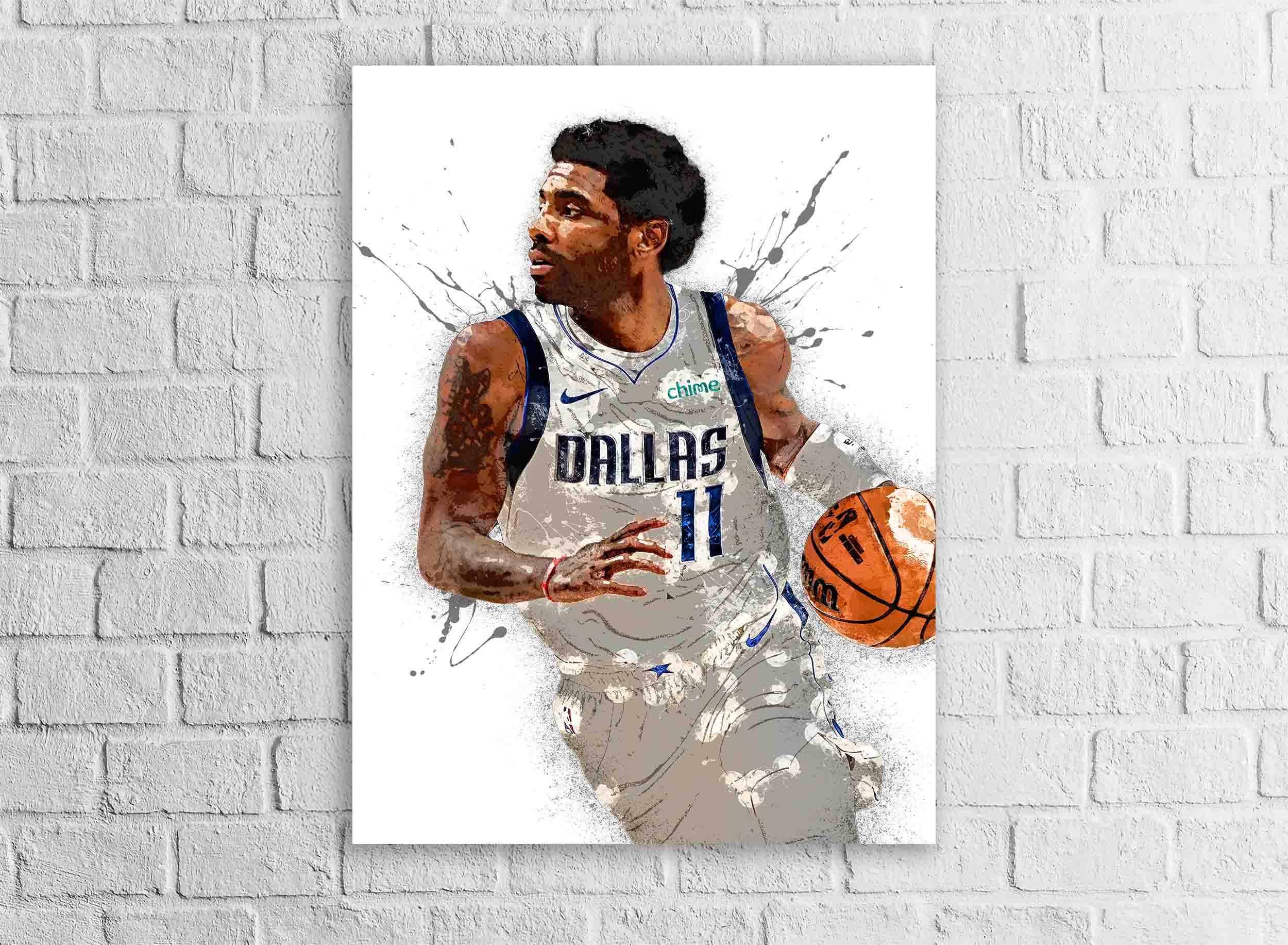 Kyrie Irving Poster, Dallas Mavericks, Gallery Canvas Wrap or Museum-Quality Poster, Man Cave, Kids room, Dorm Room