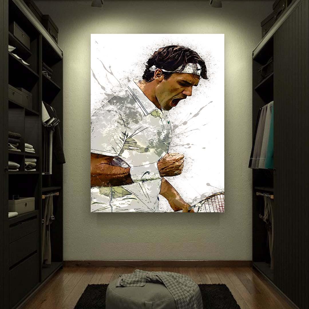 Roger Federer Poster, Gallery Canvas Wrap or Premium Poster, Quality, Man Cave, Office, Dorm Room, Kids room