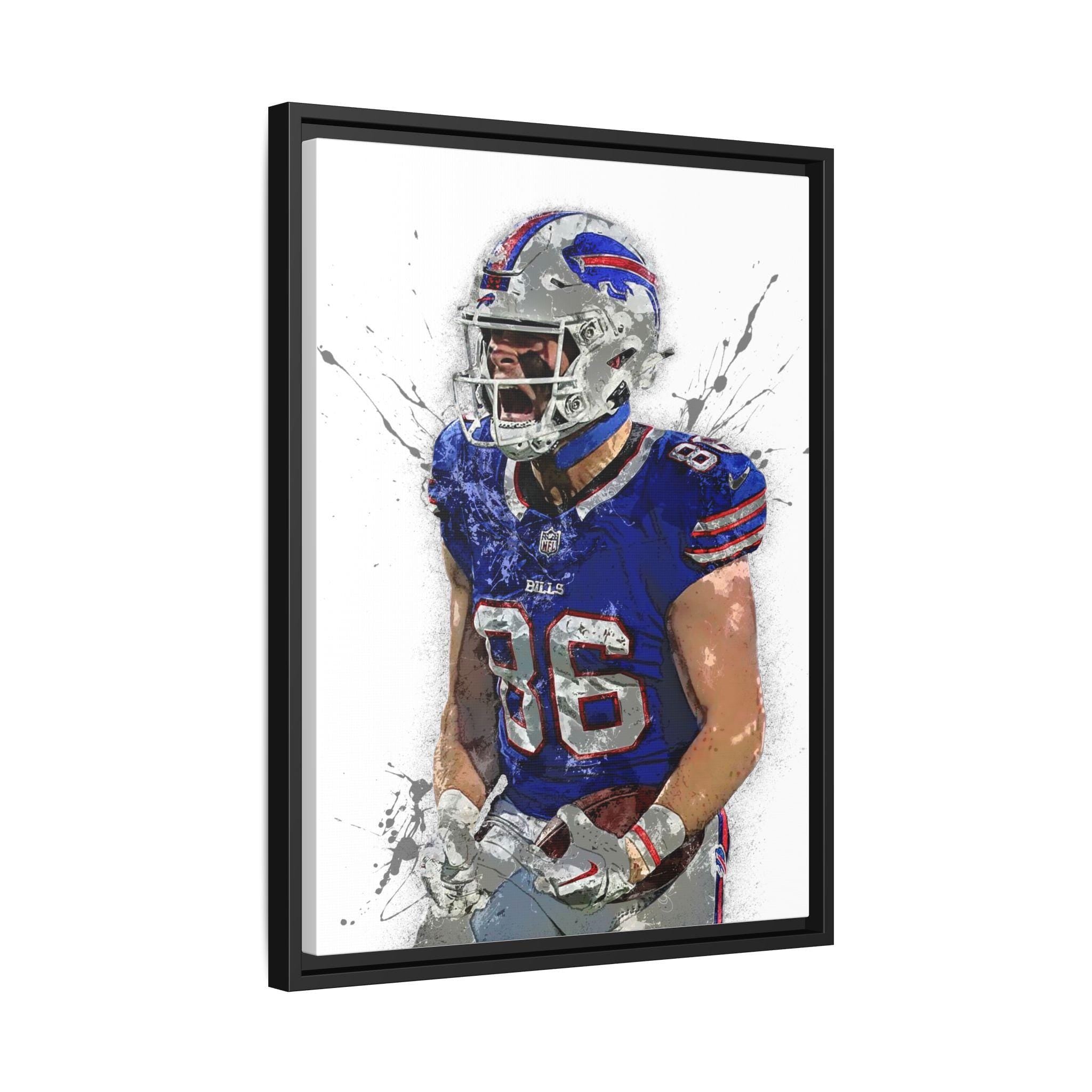 Dalton Kincaid Poster, Buffalo Bills, Gallery Canvas Wrap or Museum-Quality Poster, Fine Art, Wall Decor, Man Cave, Kids room