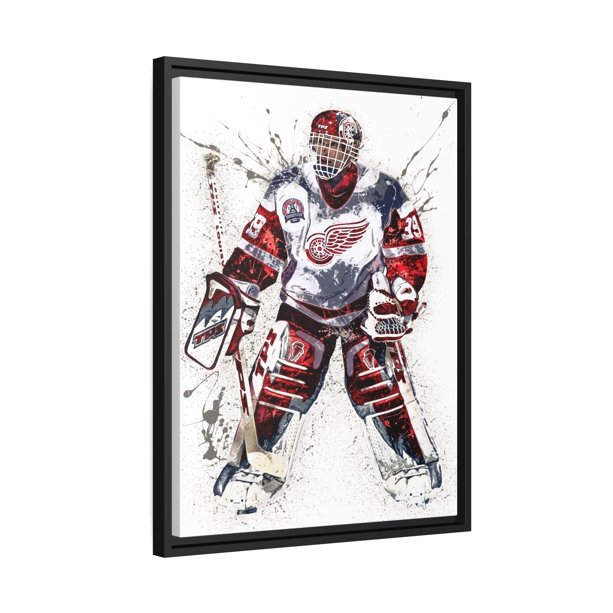 Dominik Hasek Poster, Detroit Red Wings, Gallery Canvas Wrap or Museum-Quality Poster, Man Cave, Kids room, Office